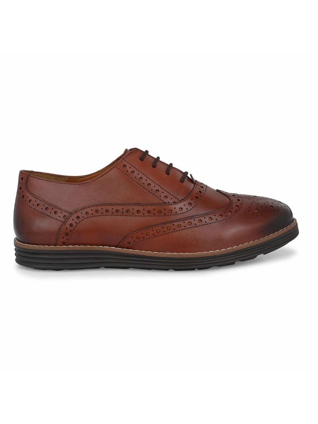 

LEGWORK Men Leather Formal Brogues, Tan