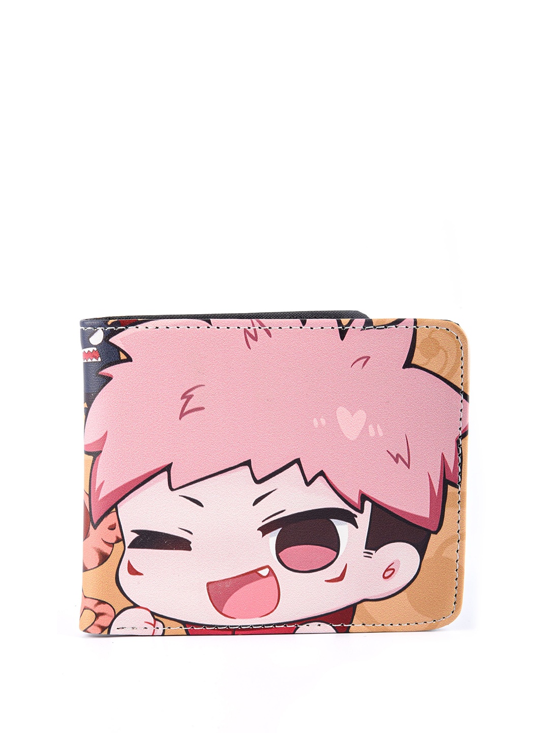 

COMICSENSE Men Jujutsu Kaisen Anime Chibi Vessel Anime Printed Two Fold Wallet, Pink