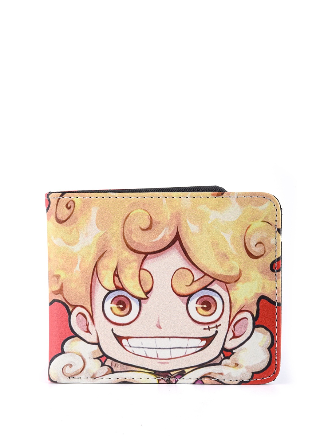 

COMICSENSE Men One Piece Anime King Of Pirates Printed Two Fold Wallet, Pink