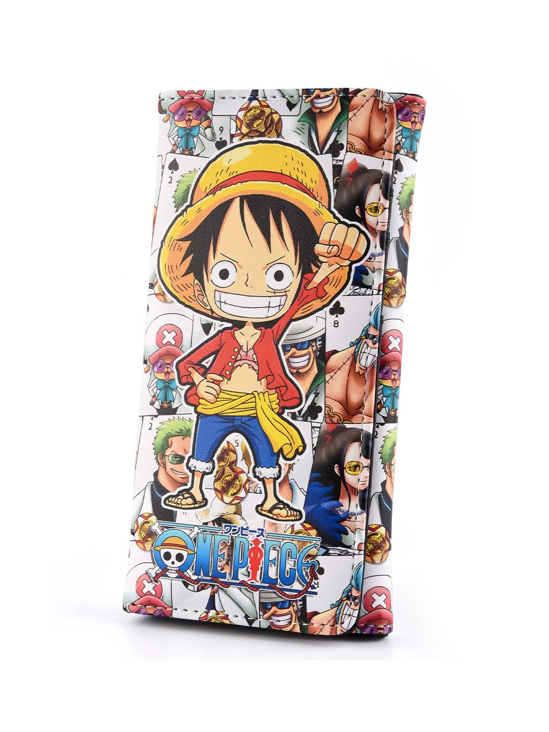 

COMICSENSE Women One Piece Anime Strawhat Crew Printed Two Fold Wallet, White