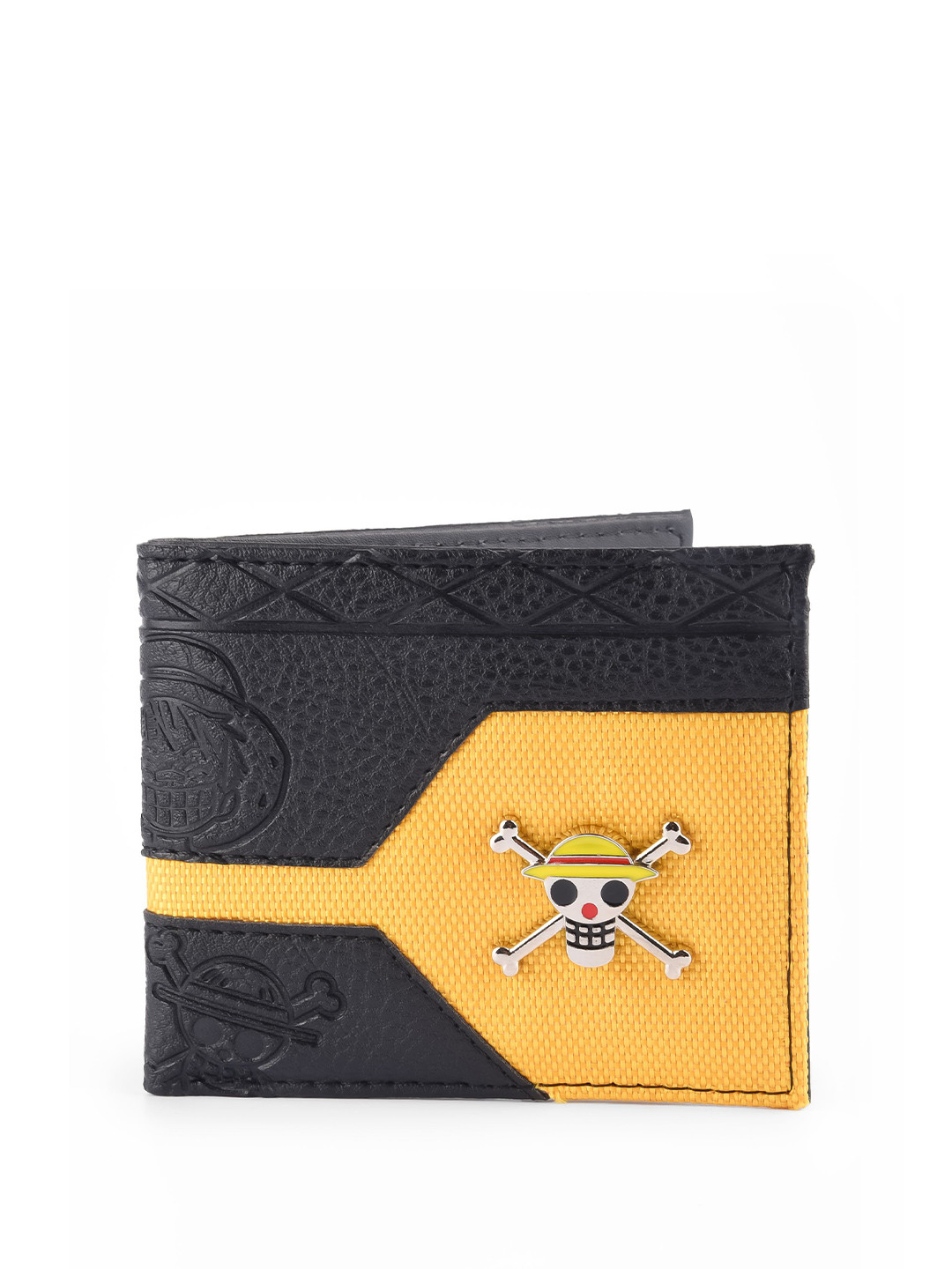 

COMICSENSE Men One Piece Anime Mugiwara Pirates Anime PU Two Fold Wallet, Black