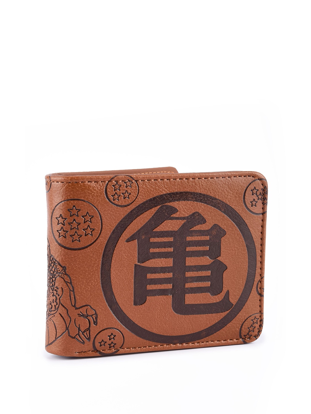 

COMICSENSE Men Dragon Ball Z Anime Magical Dragon Embossed Two Fold Wallet, Brown