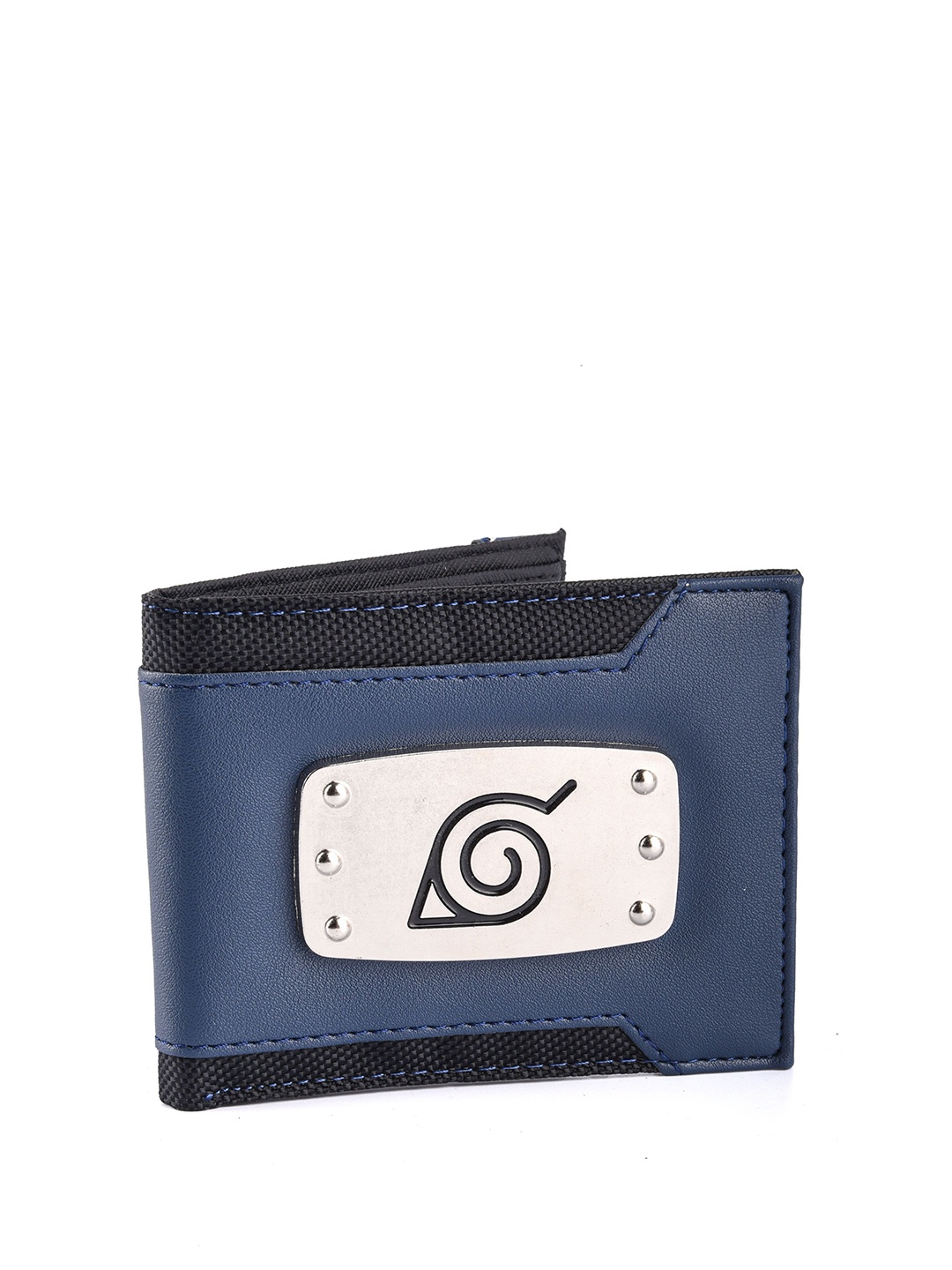

COMICSENSE Men Naruto Anime Konoha Leaf Village Two Fold Wallet, Blue