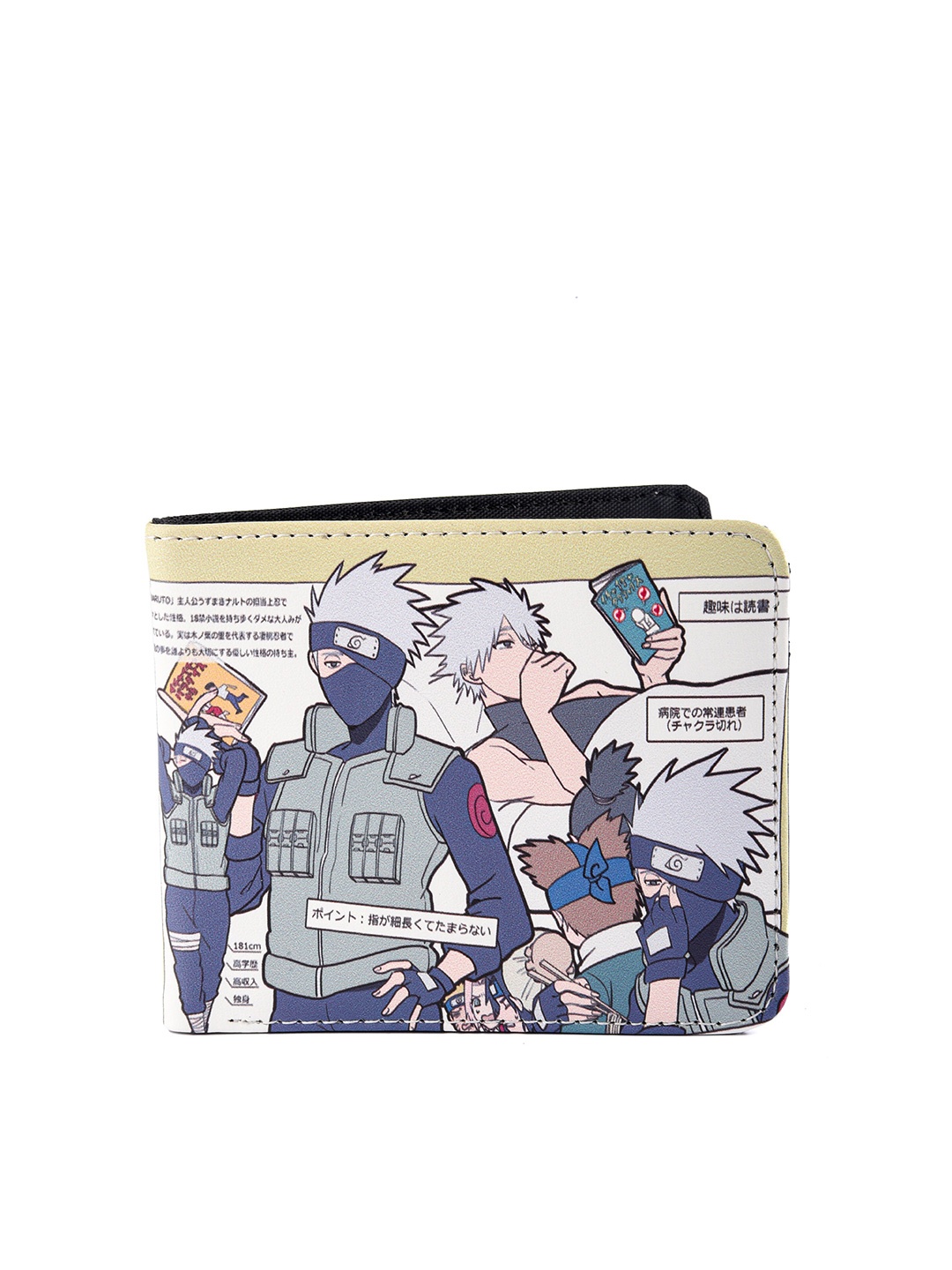 

COMICSENSE Men Naruto Anime Generation Ninja Printed Two Fold Wallet, Beige