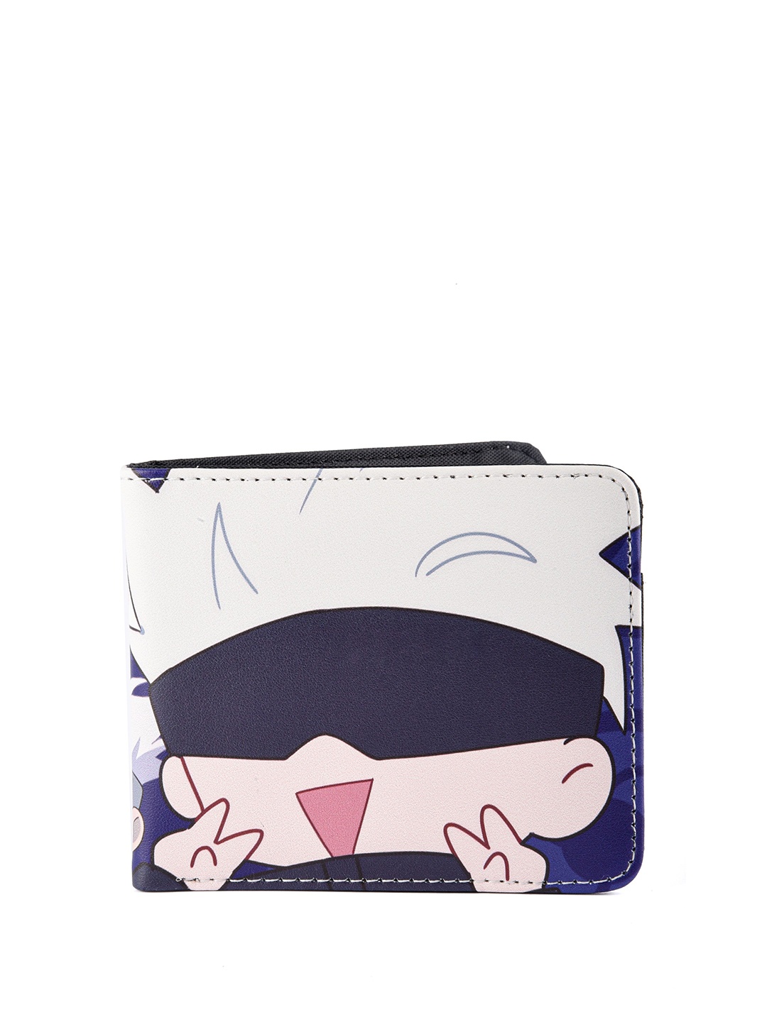 COMICSENSE Men Jujutsu Kaisen Anime Kawaii Sorcerer Anime Printed Two Fold Wallet, Blue