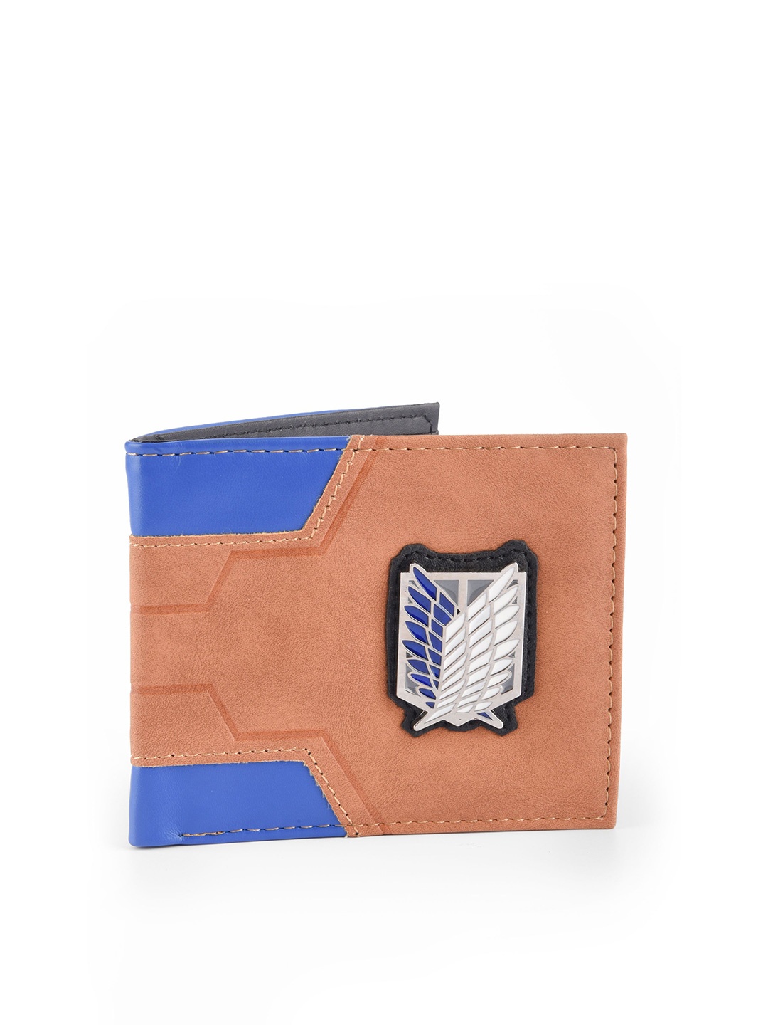 

COMICSENSE Men Attack on Titan Recon Corps Anime Printed Two Fold Wallet, Tan