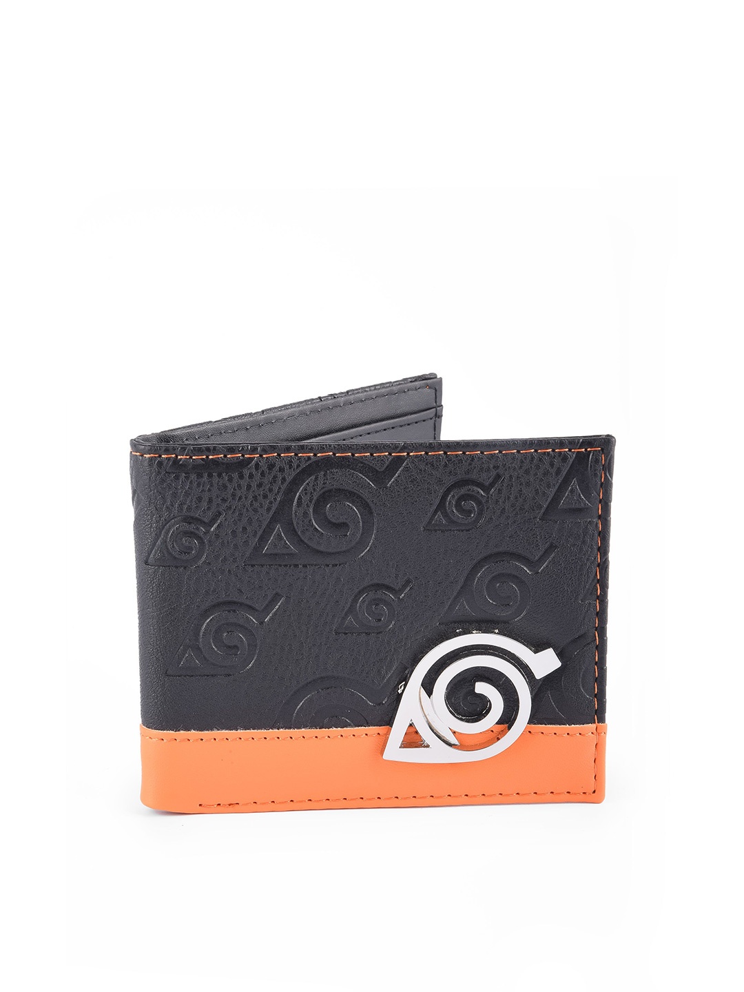

COMICSENSE Men Naruto Anime Ninja Hidden Leaf Printed Two Fold Wallet, Black