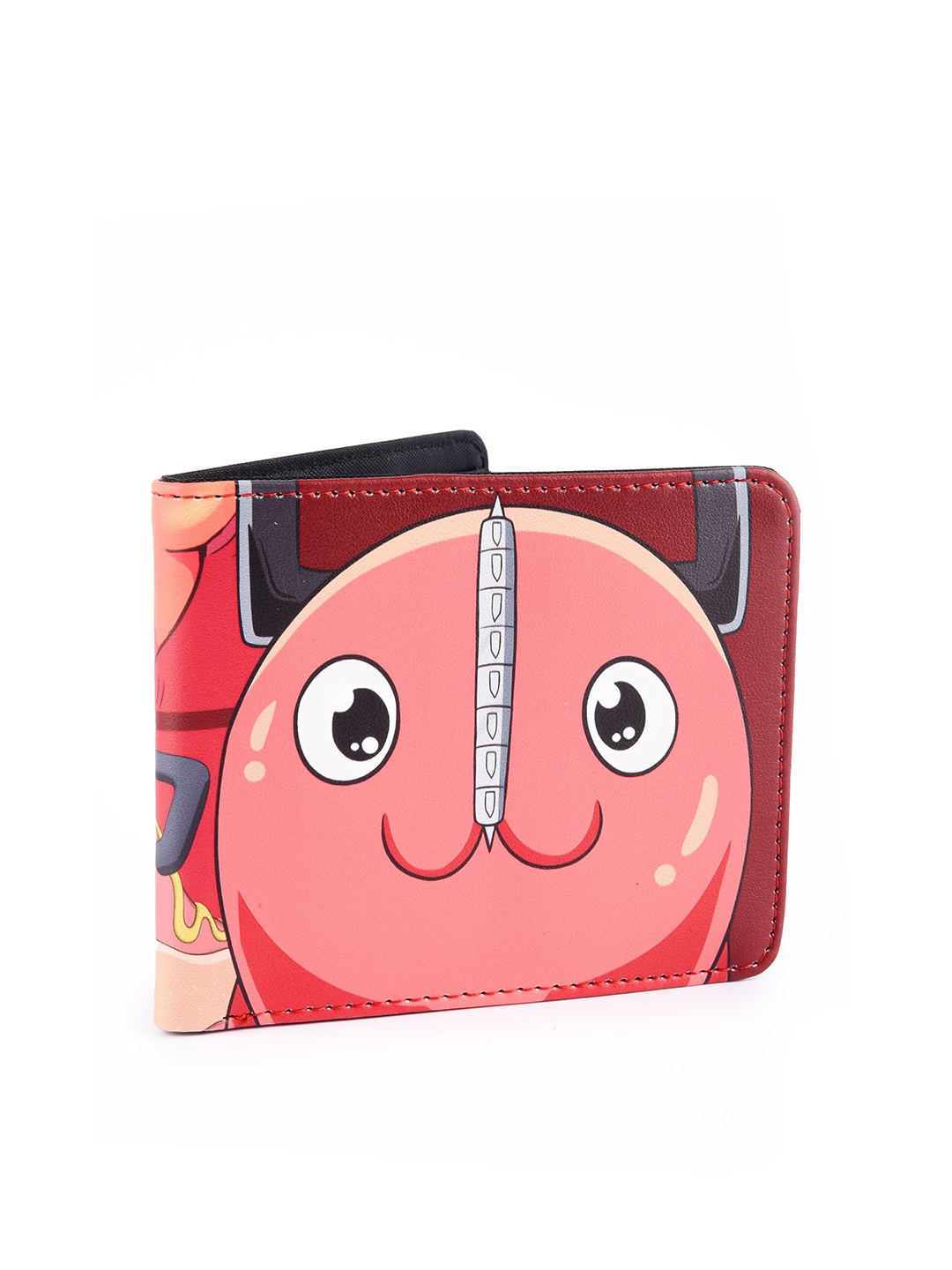 

COMICSENSE Men Kwaii Devil Anime Printed Two Fold Wallet, Pink
