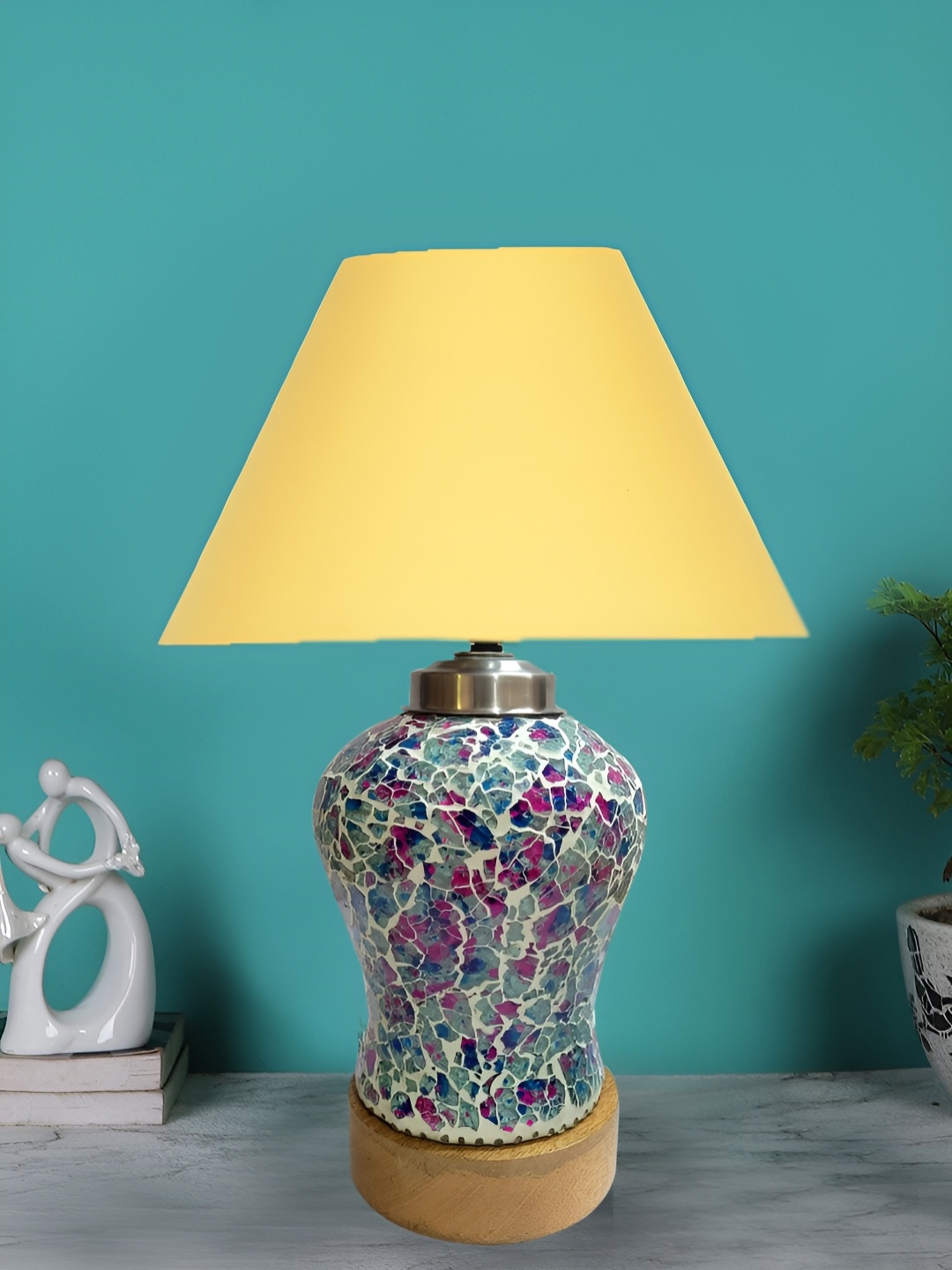 

Devansh Yellow Glass Traditional Frusturical Shaped Table Lamp