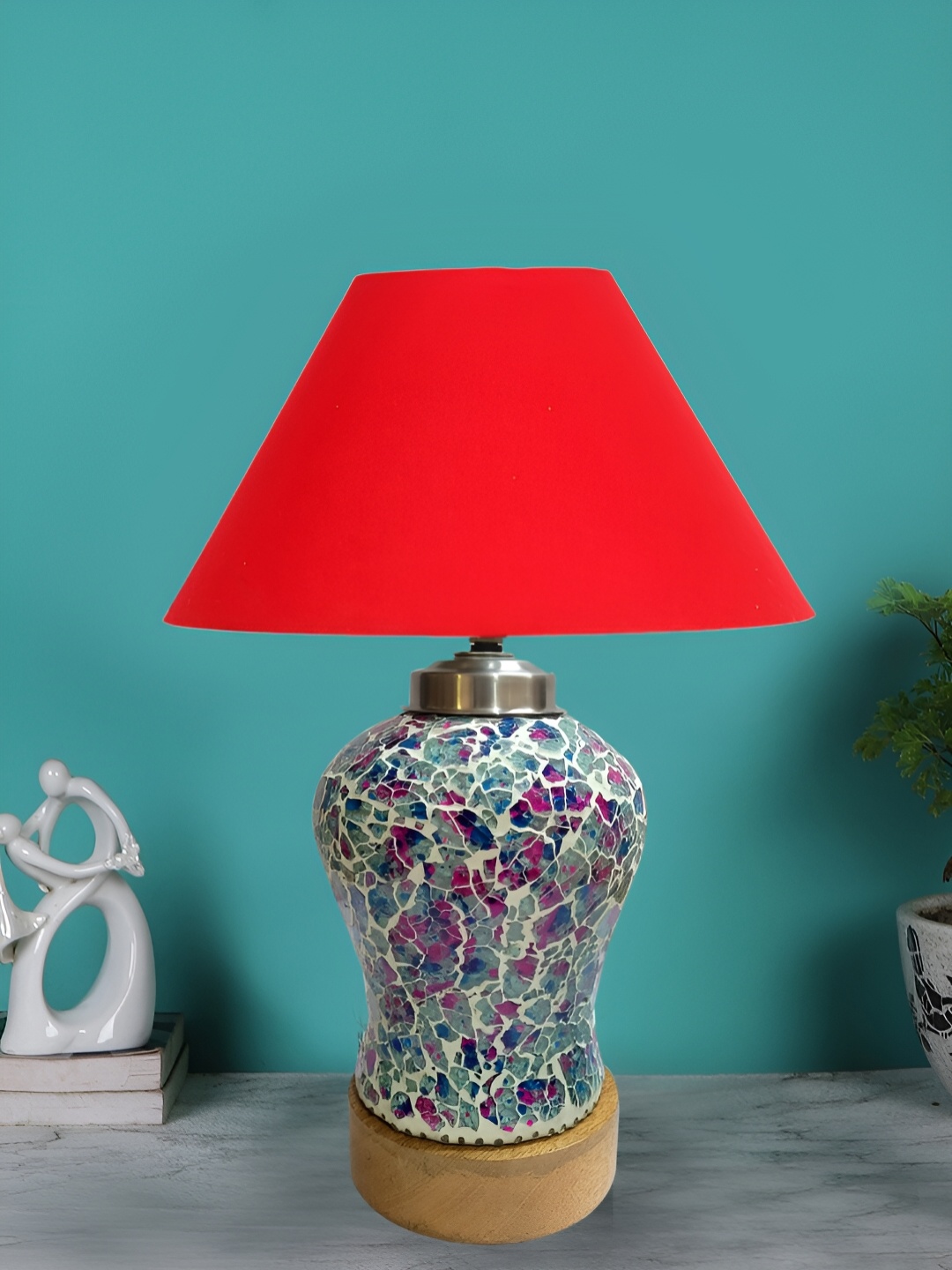 

Devansh Red Glass Traditional Frusturical Shaped Table Lamp