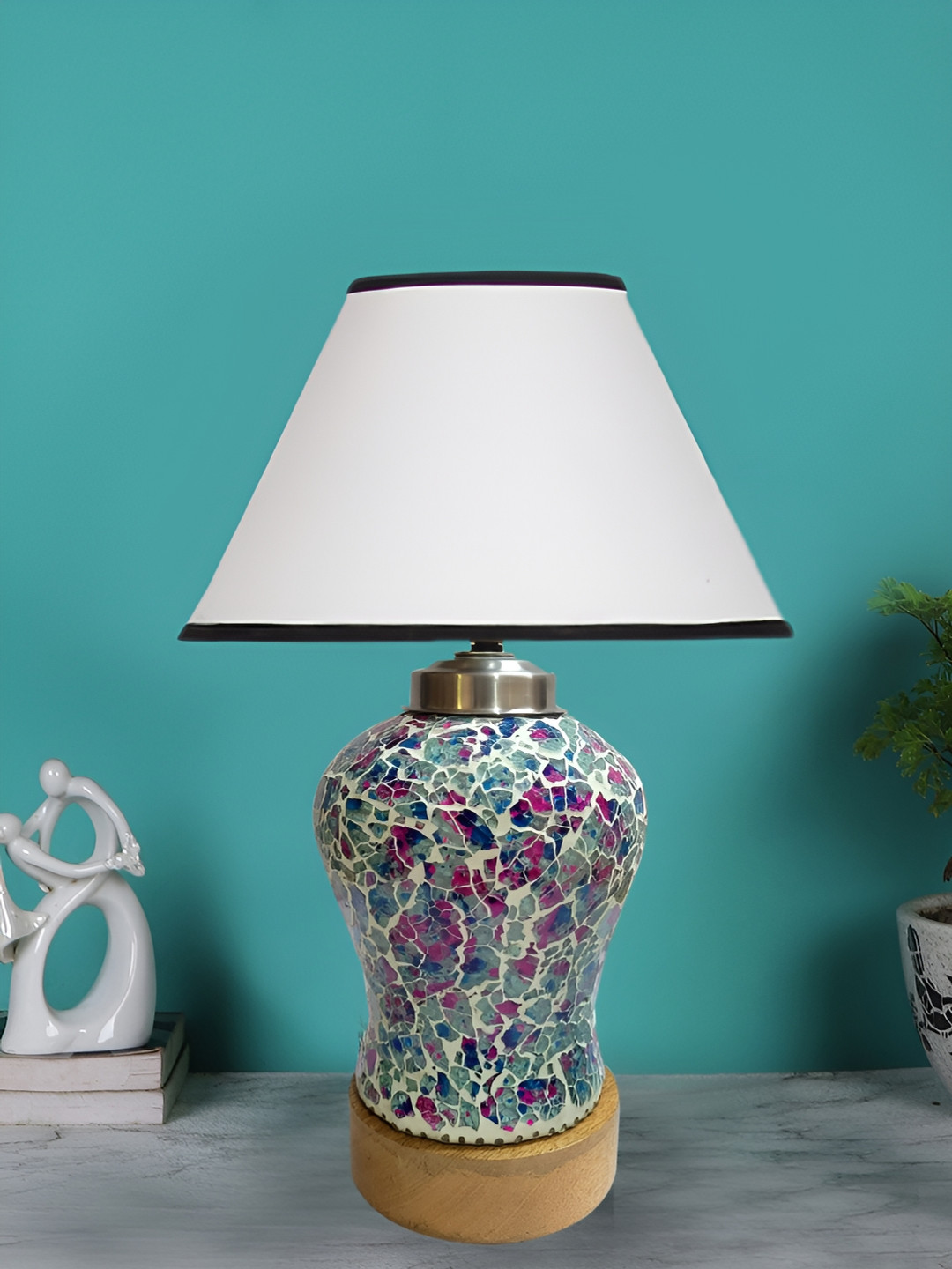 

Devansh White Glass Traditional Frusturical Shaped Table Lamp