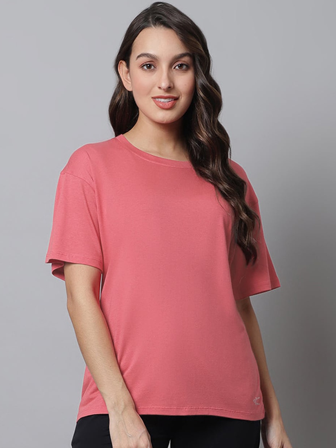 

Kanvin Women Pure Cotton Lounge Tshirts, Pink