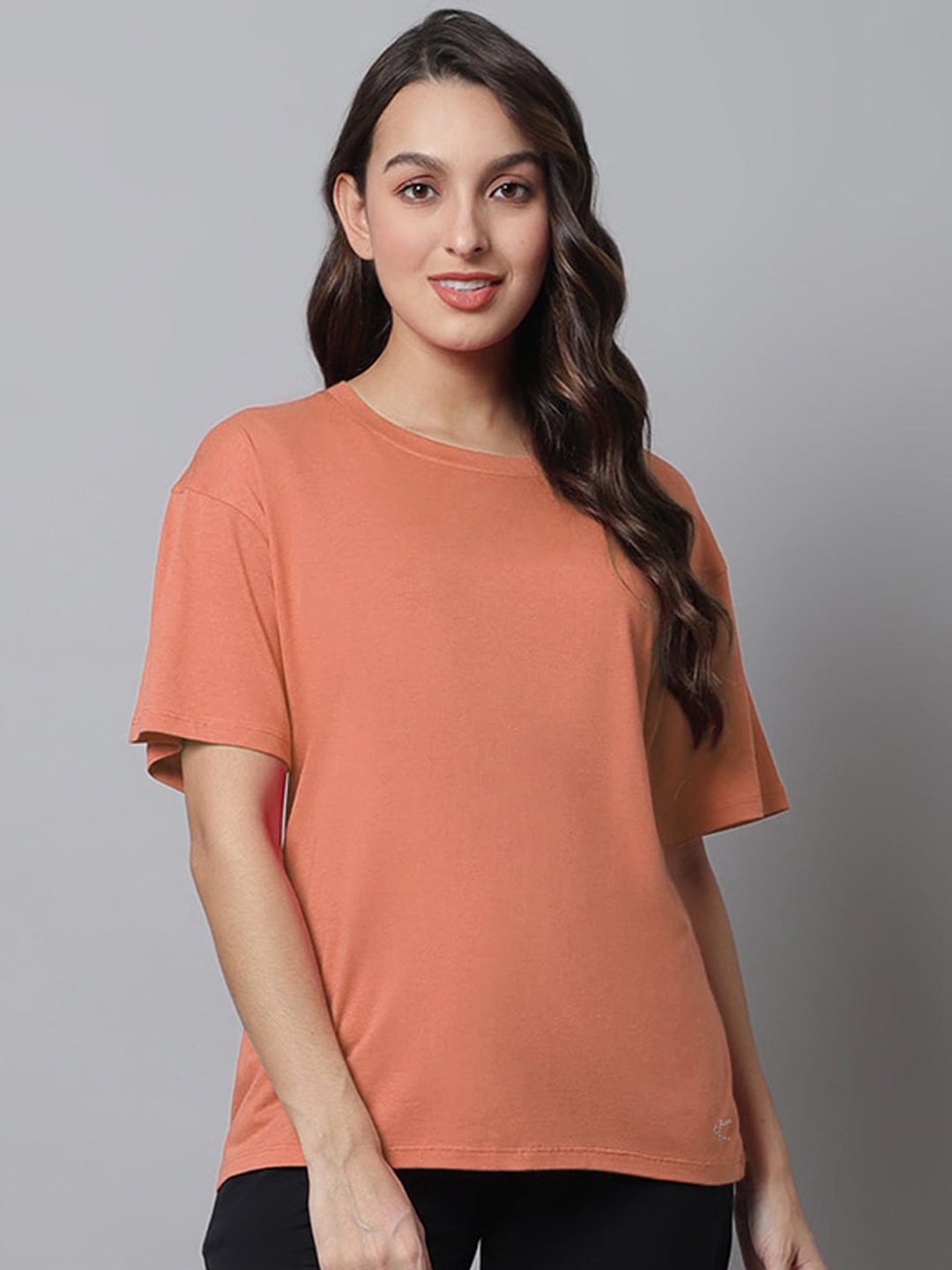 

Kanvin Women Pure Cotton Lounge Tshirts, Orange