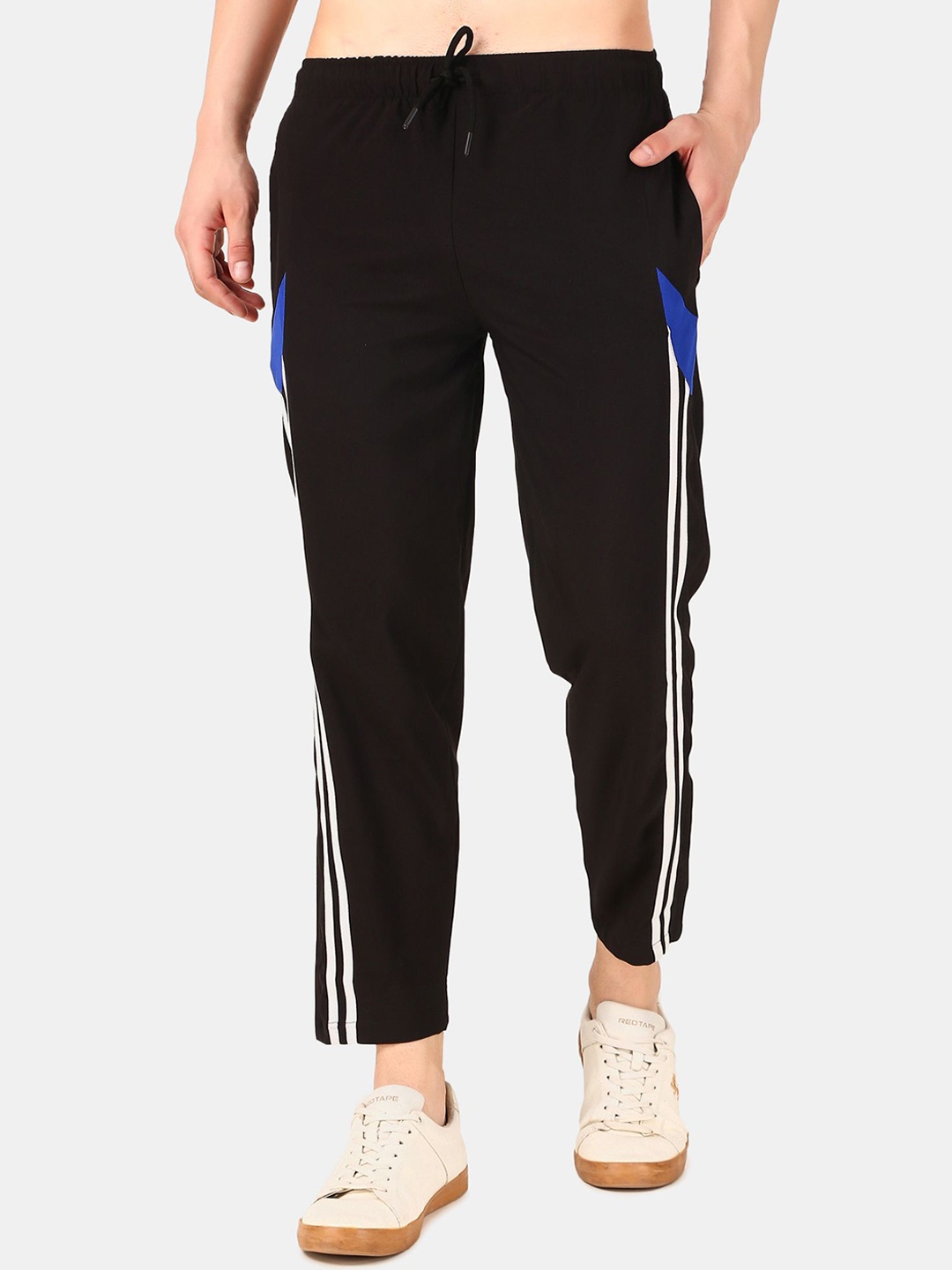 

WELL QUALITY Men Side Pockets Track Pants, Black