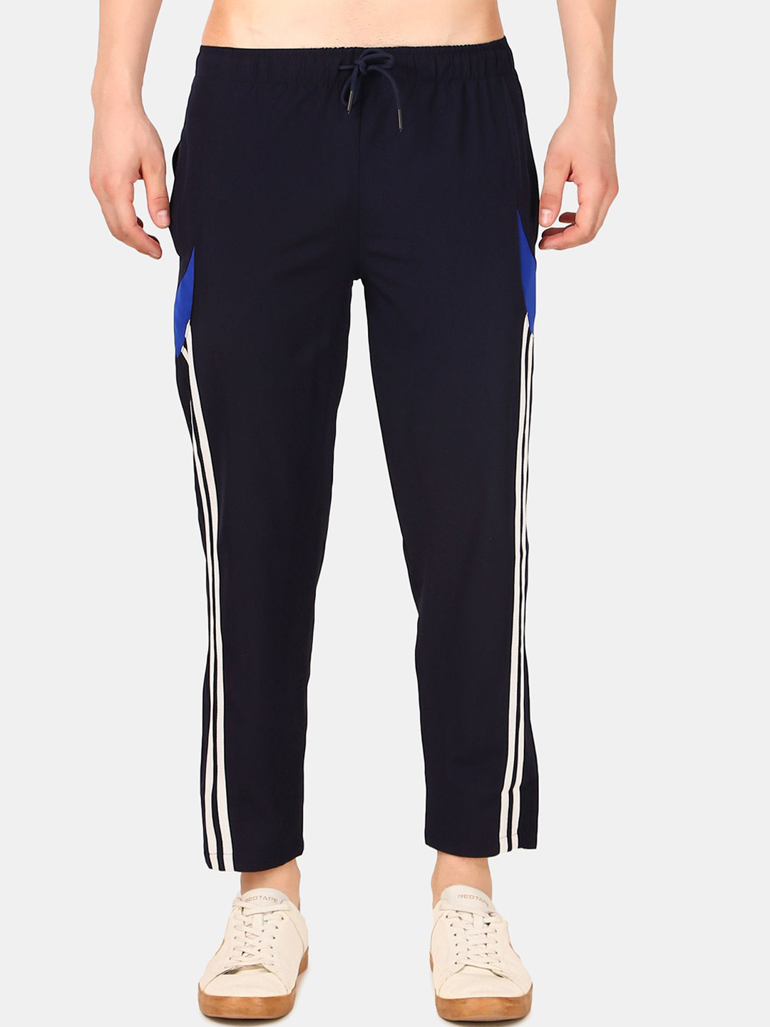 

WELL QUALITY Men Side Pockets Track Pants, Navy blue