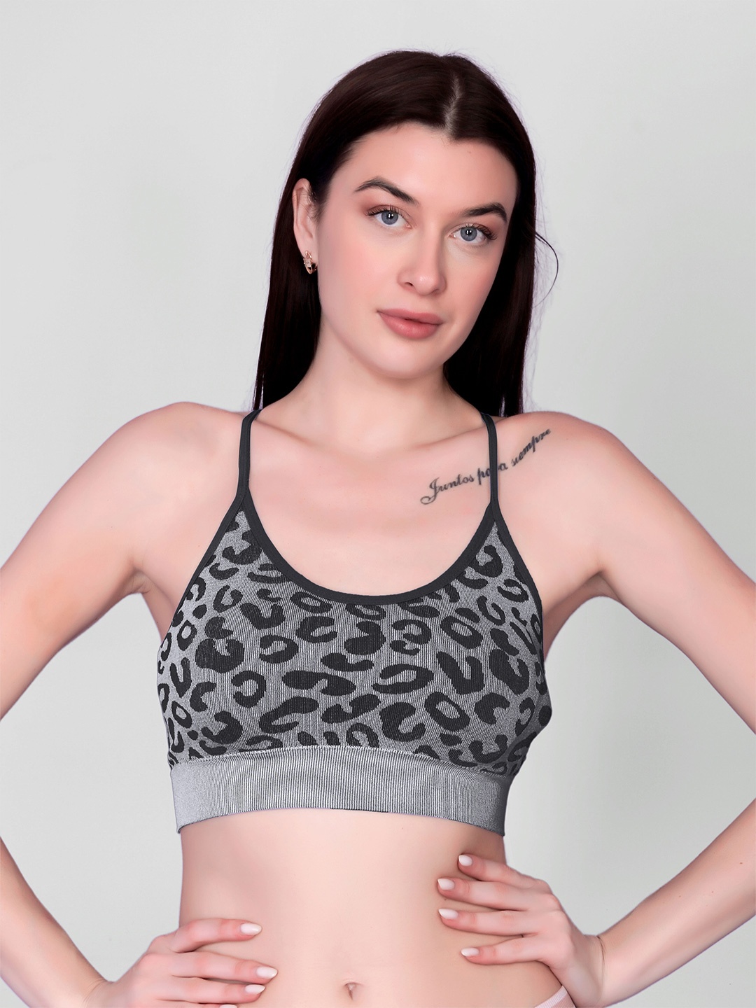 

Spiaty Animal Print Bra Full Coverage GBra017_BK, Black