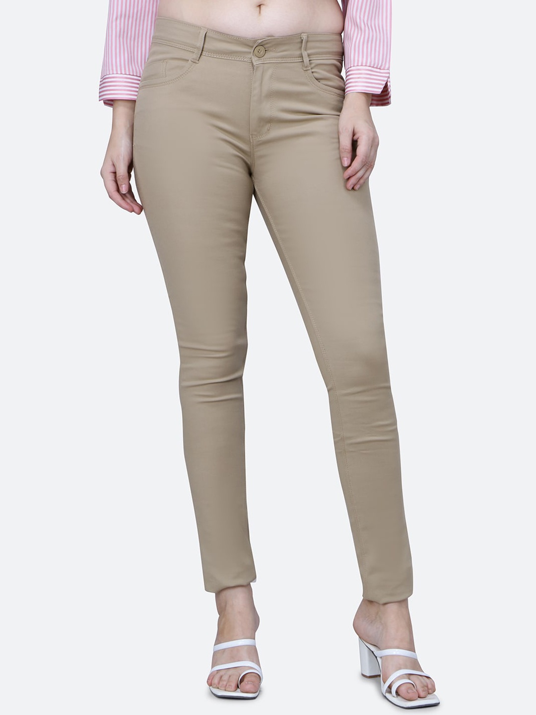 

FCK-3 Women Relaxed Low-Rise Easy Wash Trousers, Camel brown