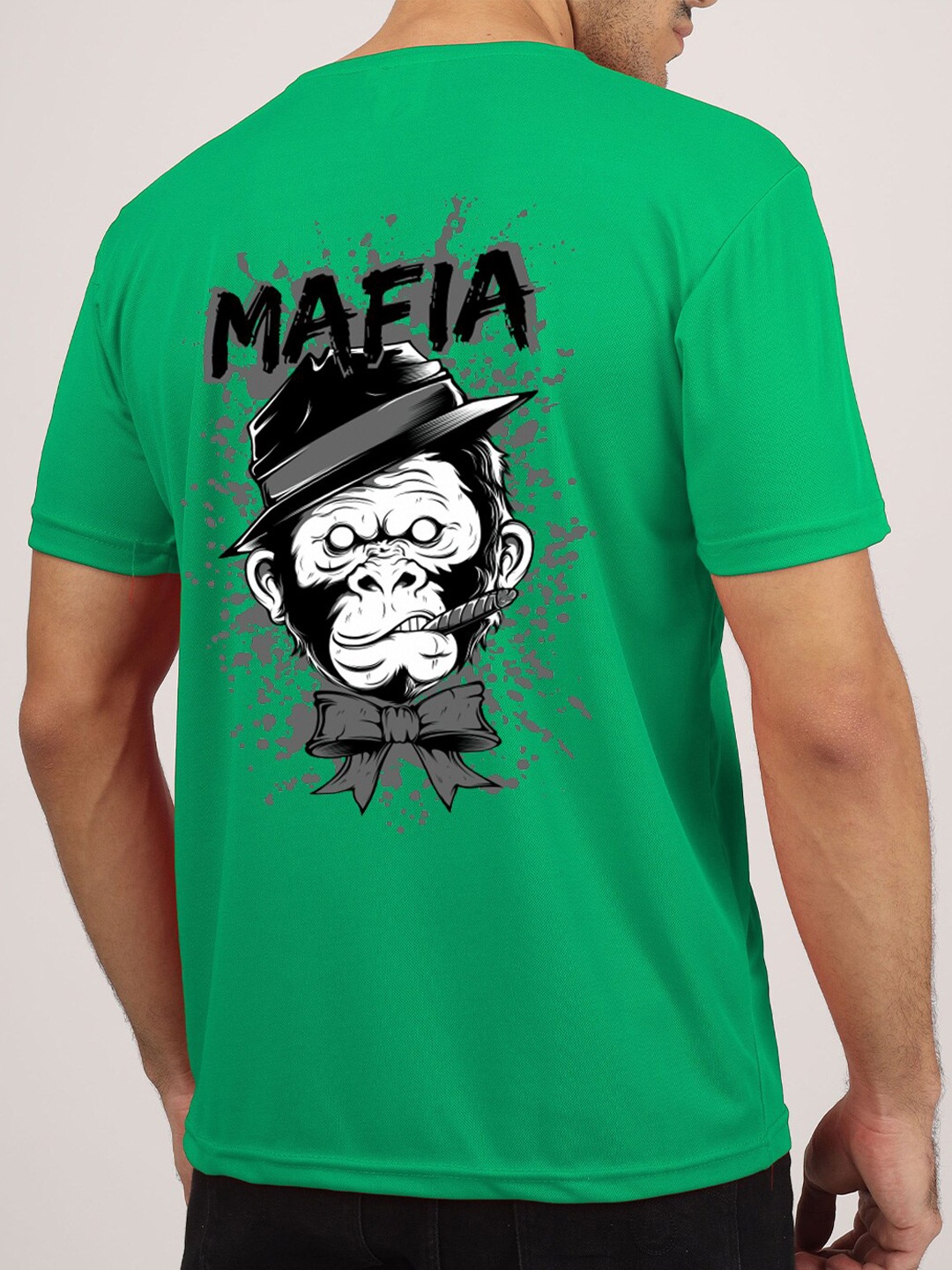 

Greylongg Graphic Printed Round Neck T-shirt, Green