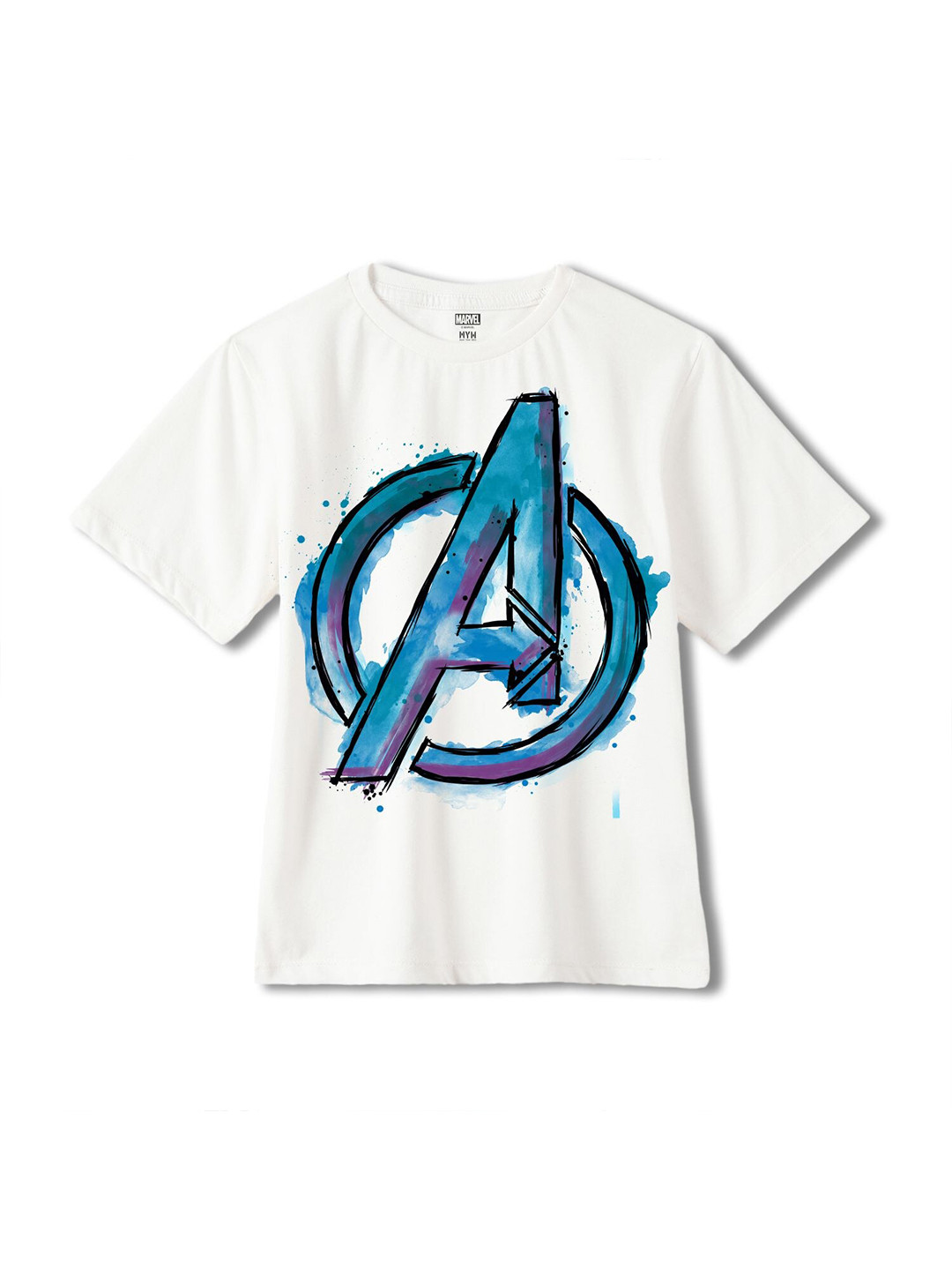

Wear Your Mind Boys Typography Avengers Printed Cotton T-shirt, White