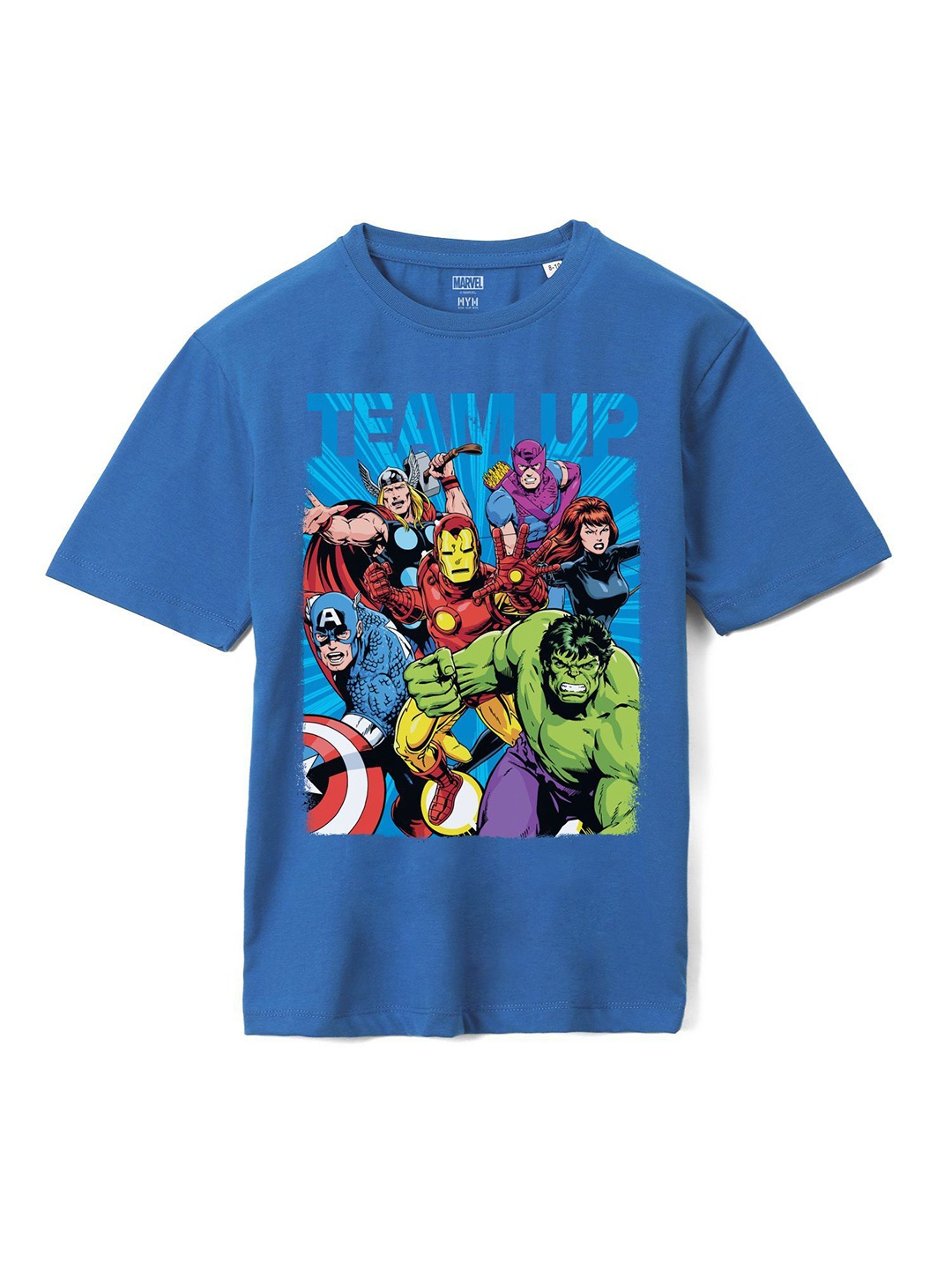 

Wear Your Mind Boys Avengers Printed Cotton Round Neck T-shirt, Blue