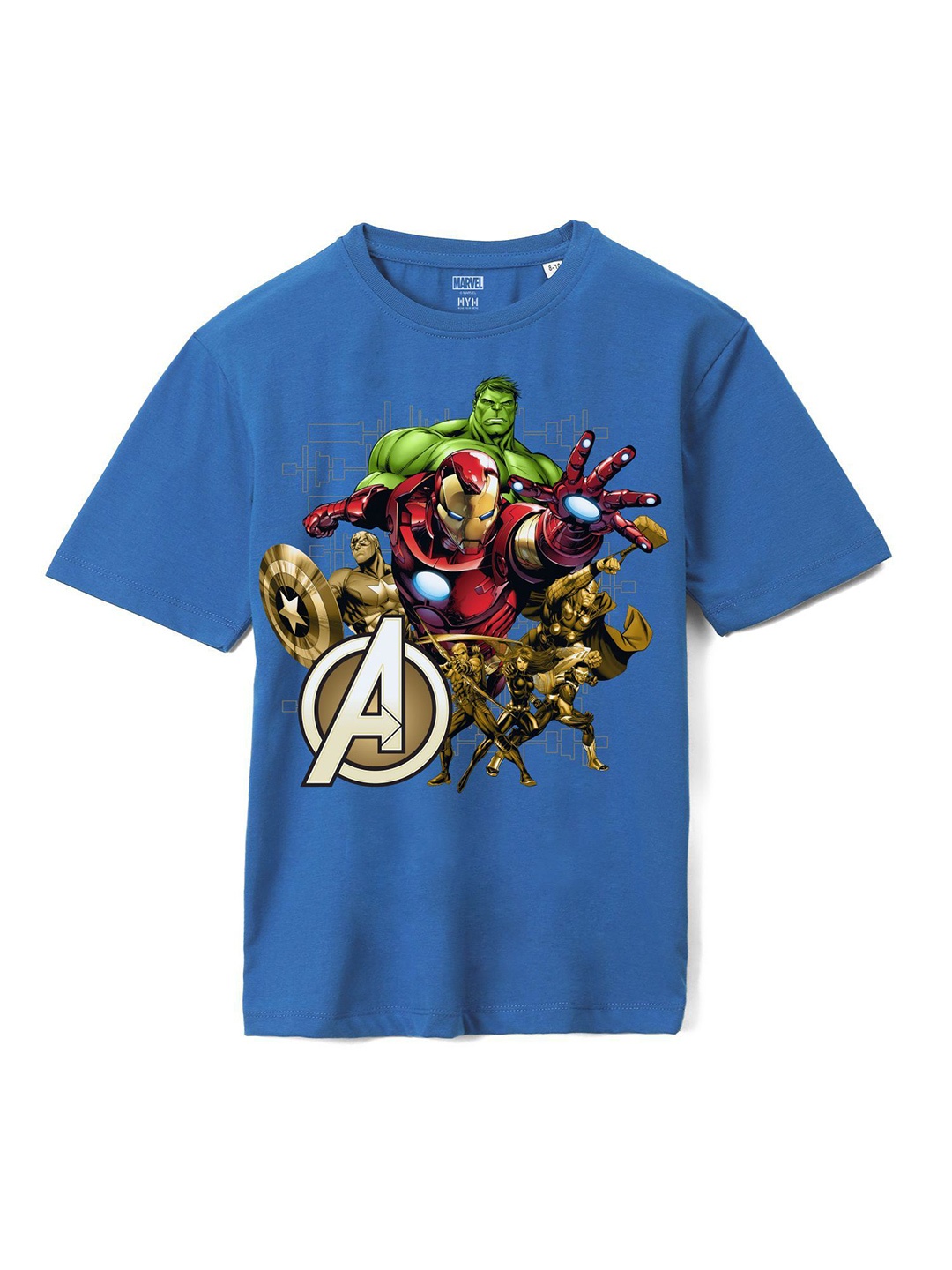 

Wear Your Mind Boys Avengers Printed Cotton Round Neck T-shirt, Blue