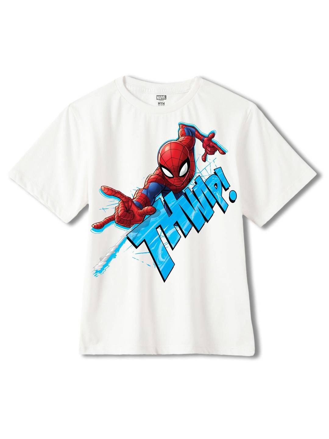 

Wear Your Mind Boys Spider-Man Printed Oversized Pure Cotton T-shirt, White