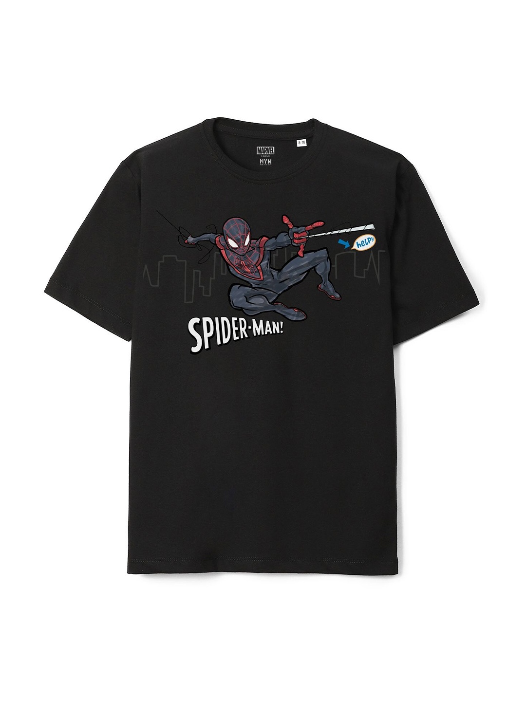 

Wear Your Mind Boys Pure Cotton Graphic Printed T-shirt, Black