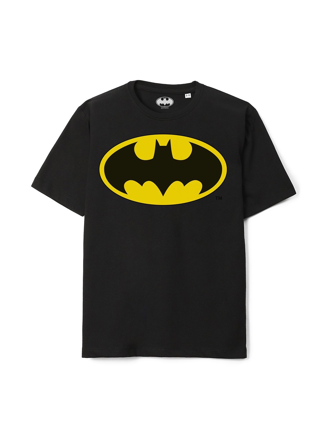 

Wear Your Mind Boys Batman Printed Cotton Round Neck Applique T-shirt, Black