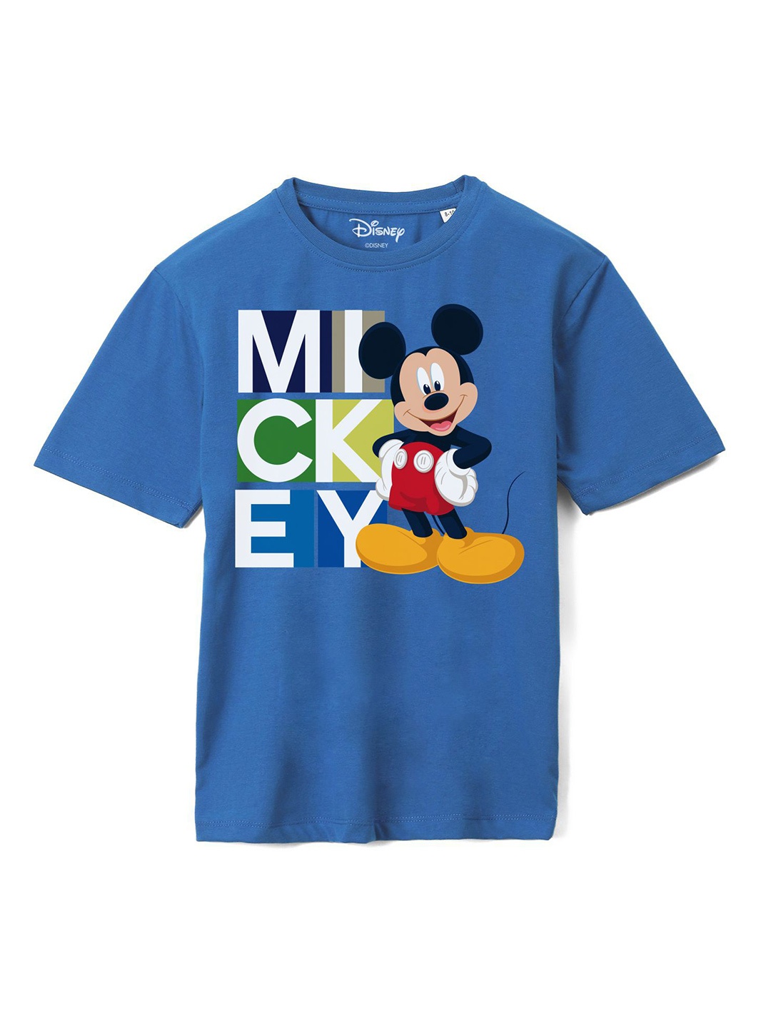 

Wear Your Mind Boys Mickey Mouse Printed Cotton T-shirt, Blue