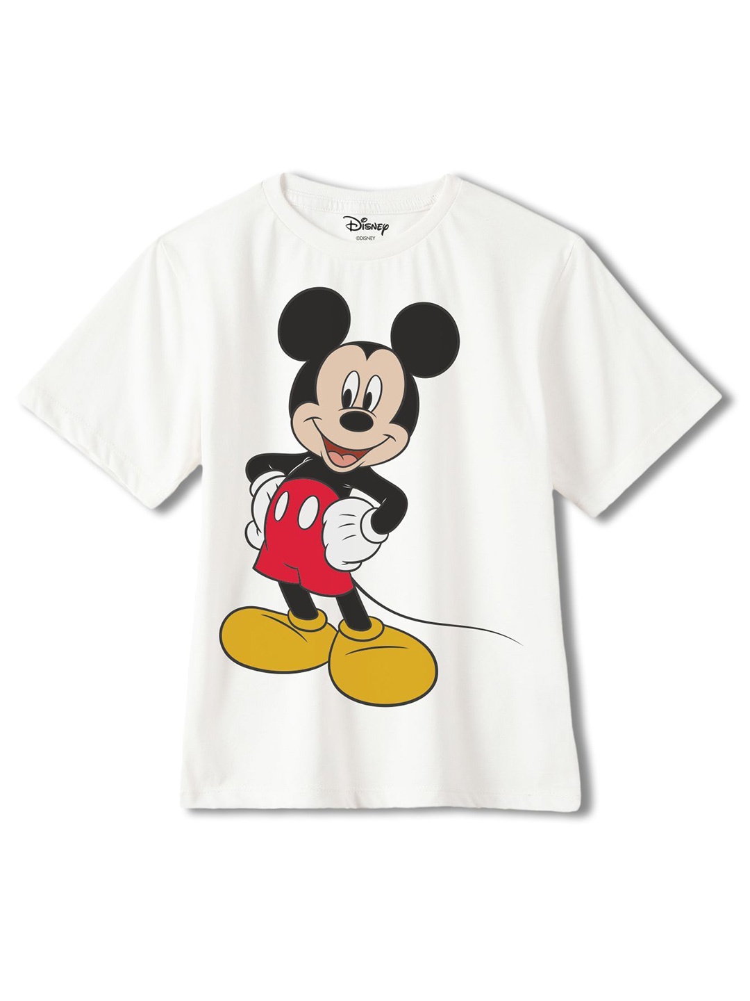 

Wear Your Mind Boys Mickey Mouse Printed Cotton T-shirt, White