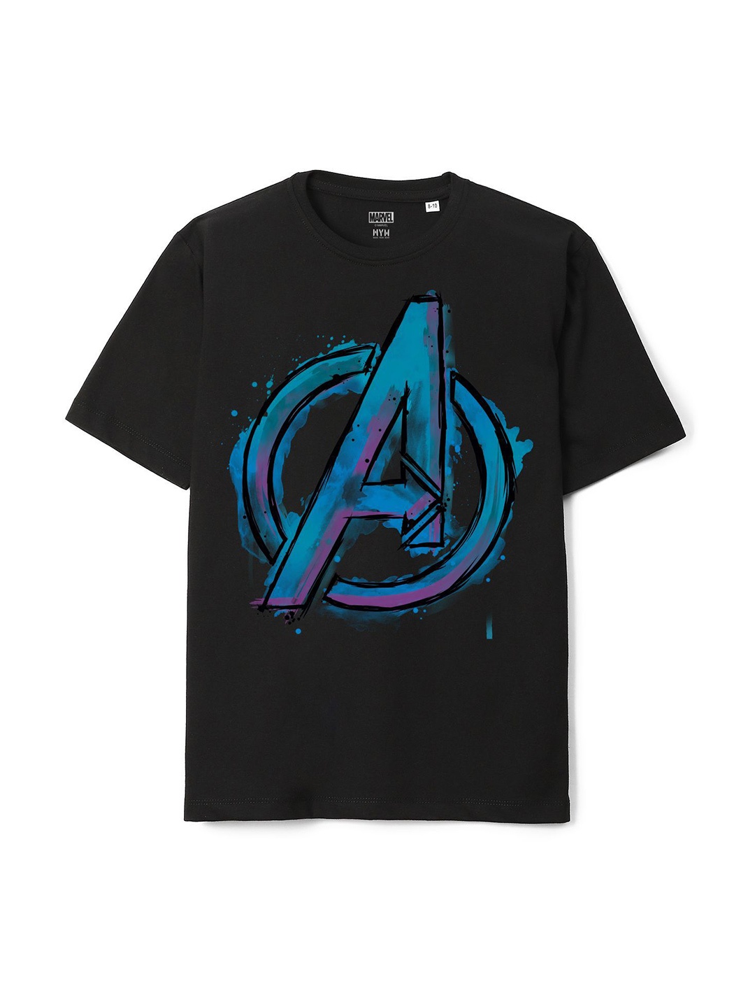 

Wear Your Mind Boys Typography Avengers Printed Cotton T-shirt, Black