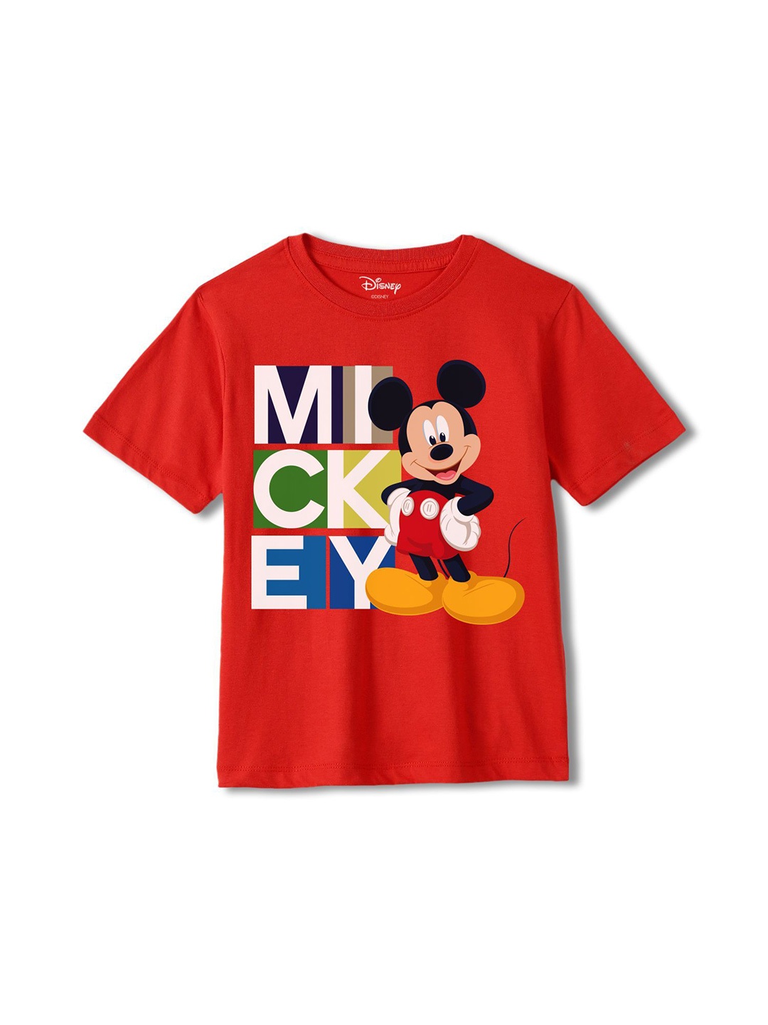 

Wear Your Mind Boys Mickey Mouse Printed Round Neck T-shirt, Red