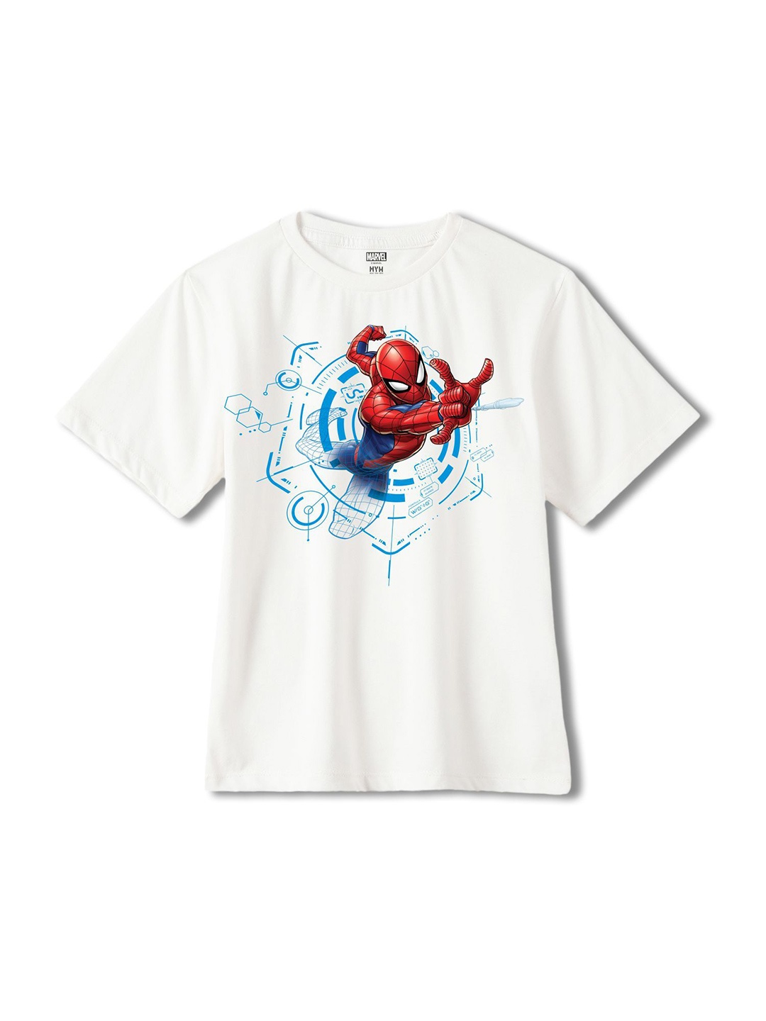 

Wear Your Mind Boys Spider-Man Printed Oversized Pure Cotton T-shirt, White
