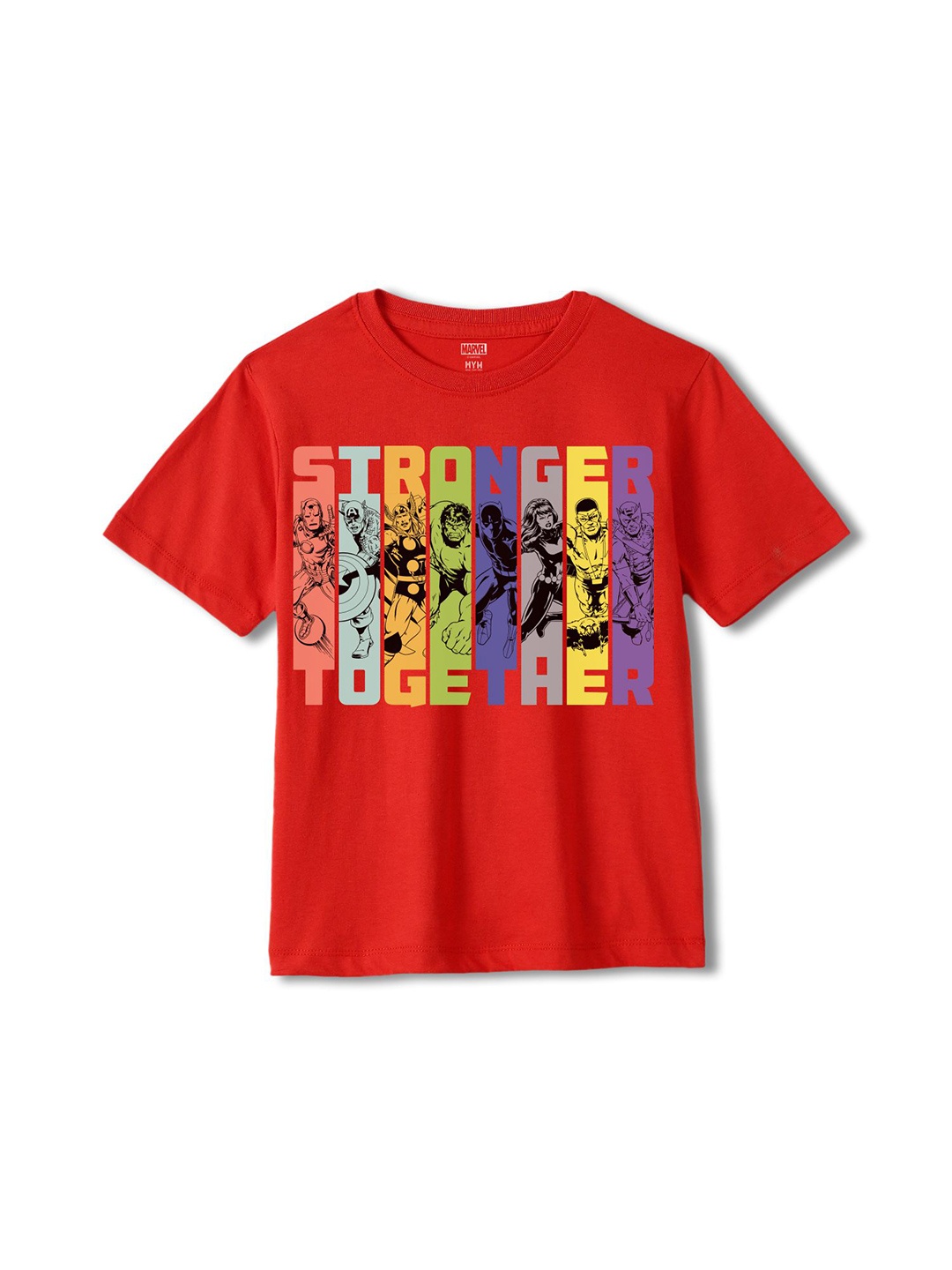 

Wear Your Mind Boys Avengers Printed Cotton Round-Neck T-shirt, Red