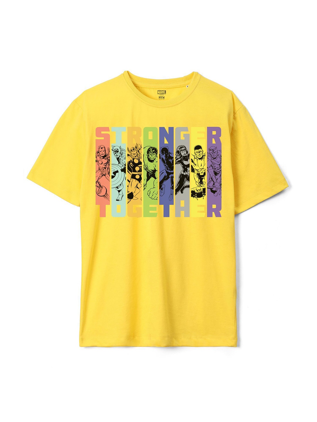 

Wear Your Mind Boys Avengers Printed Extended Sleeves T-shirt, Yellow