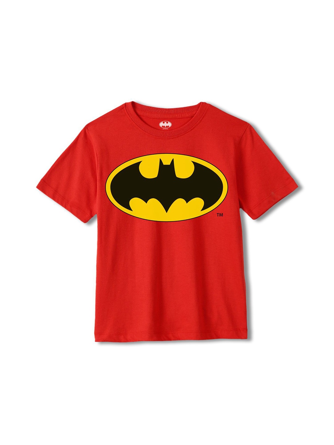 

Wear Your Mind Boys Batman Printed Oversized Pure Cotton T-shirt, Red