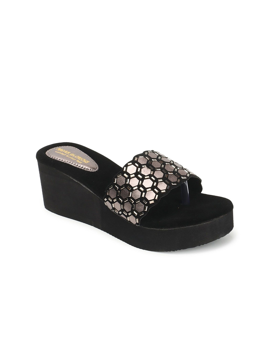 

madam glorious Women Embellished Wedge Heels Sandals, Grey