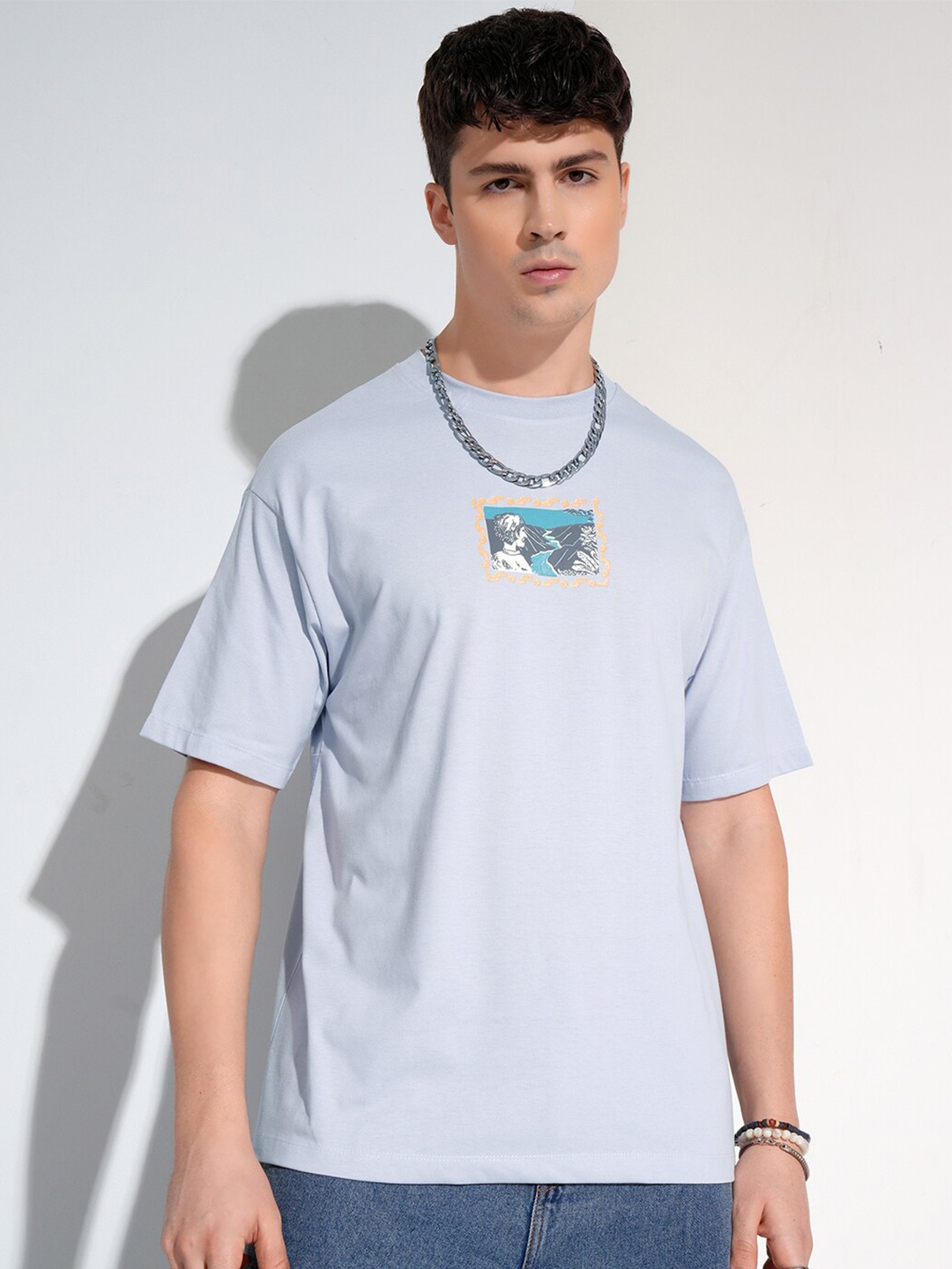 

HIGHLANDER Men Typography Printed Pockets T-shirt, Grey