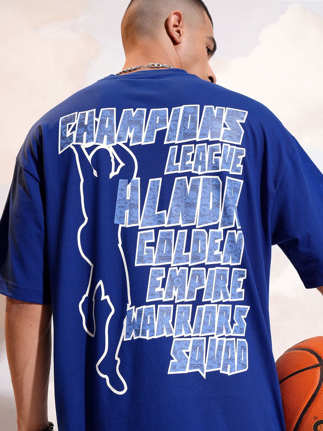 

HIGHLANDER Men Typography Oversized Tshirt, Blue