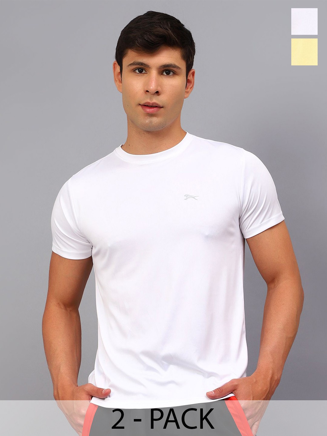 

Shiv Naresh Pack Of 2 Round Neck Slim Fit T-shirt, Yellow