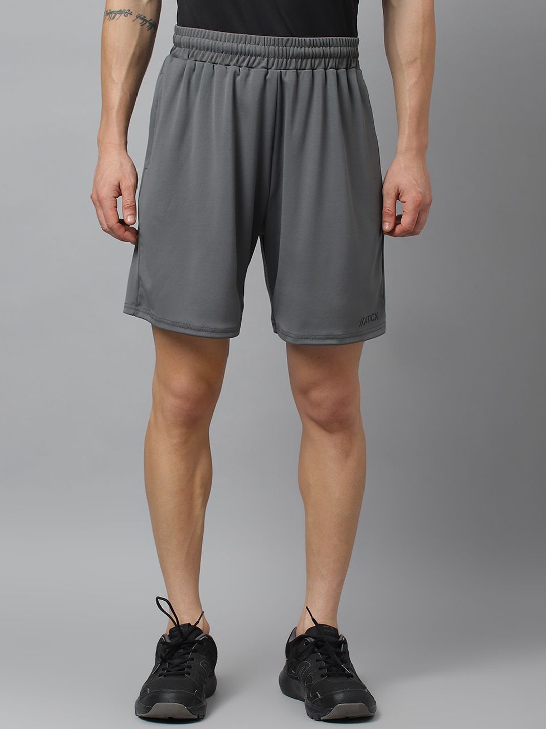 

ATICX Men Mid-Rise FlexDRY Training or Gym Sports Shorts, Grey