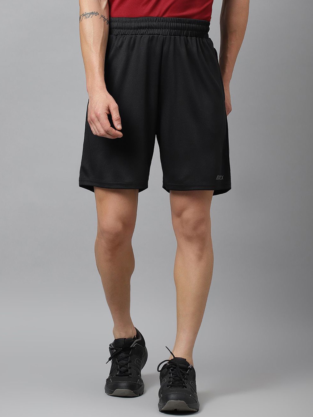 

ATICX Men Mid-Rise FlexDRY Training or Gym Sports Shorts, Black