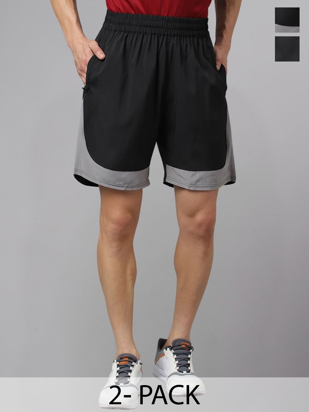 

ATICX Men Pack Of 2 Rapid-Dry Training or Gym Sports Shorts, Black