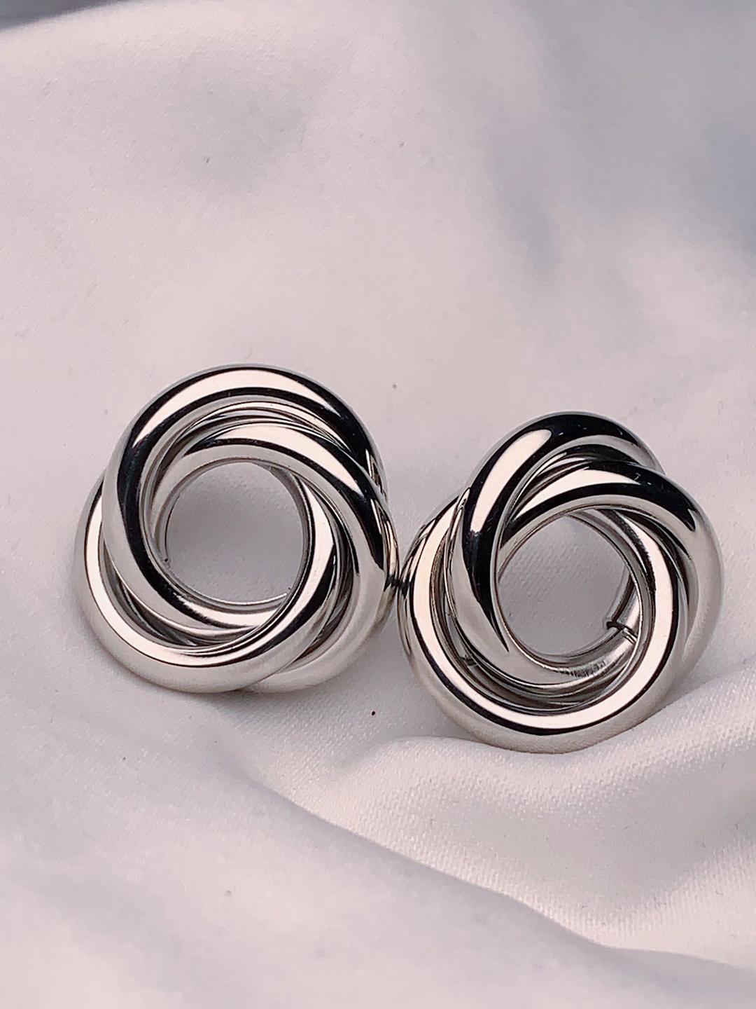 

I Jewels Silver-Plated Studs Earrings