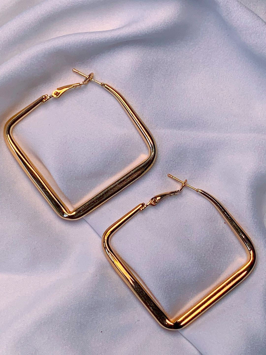 

I Jewels Contemporary Hoop Earrings, Gold