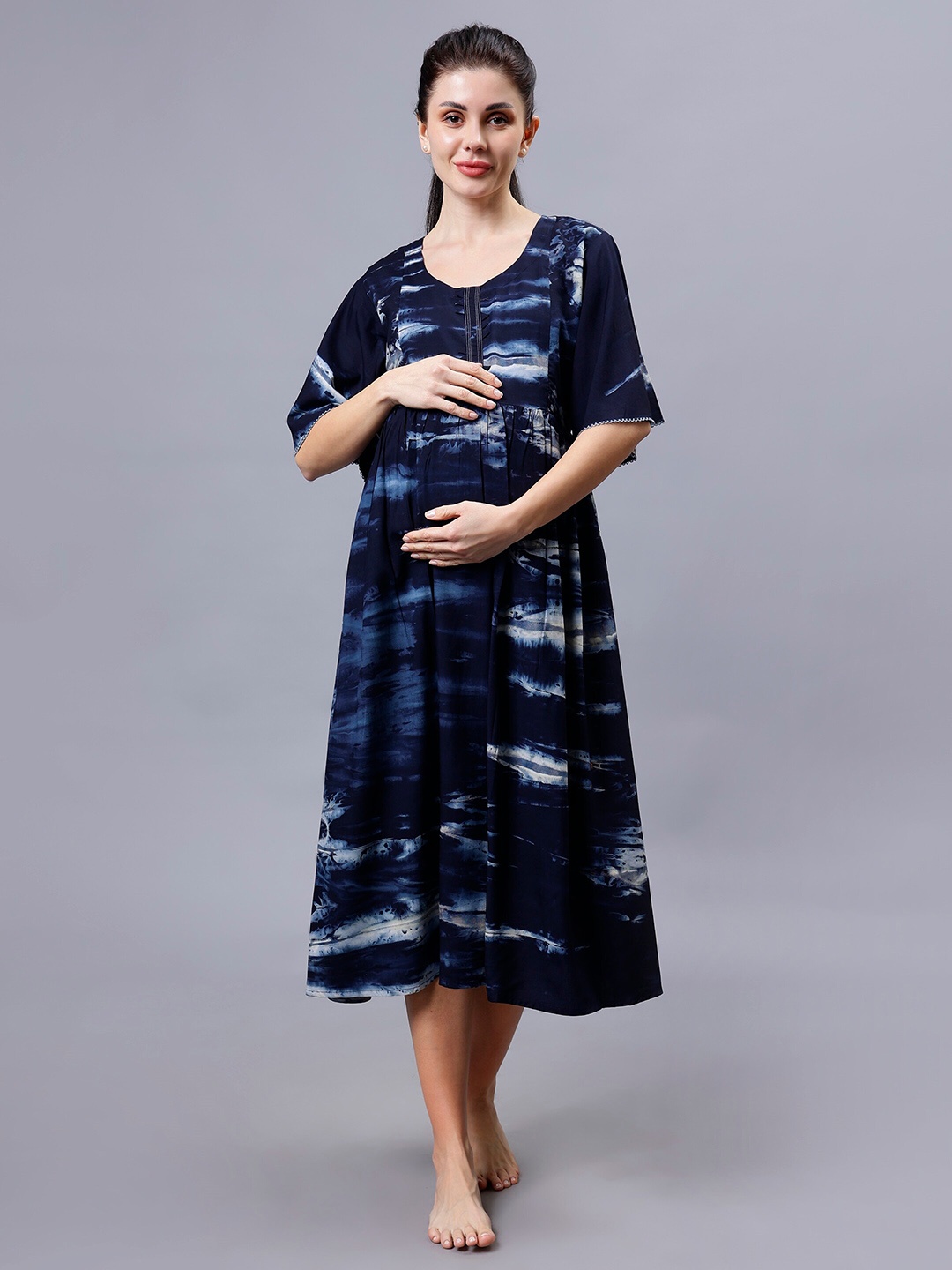 

NIGHTSPREE Printed Nightdress, Blue
