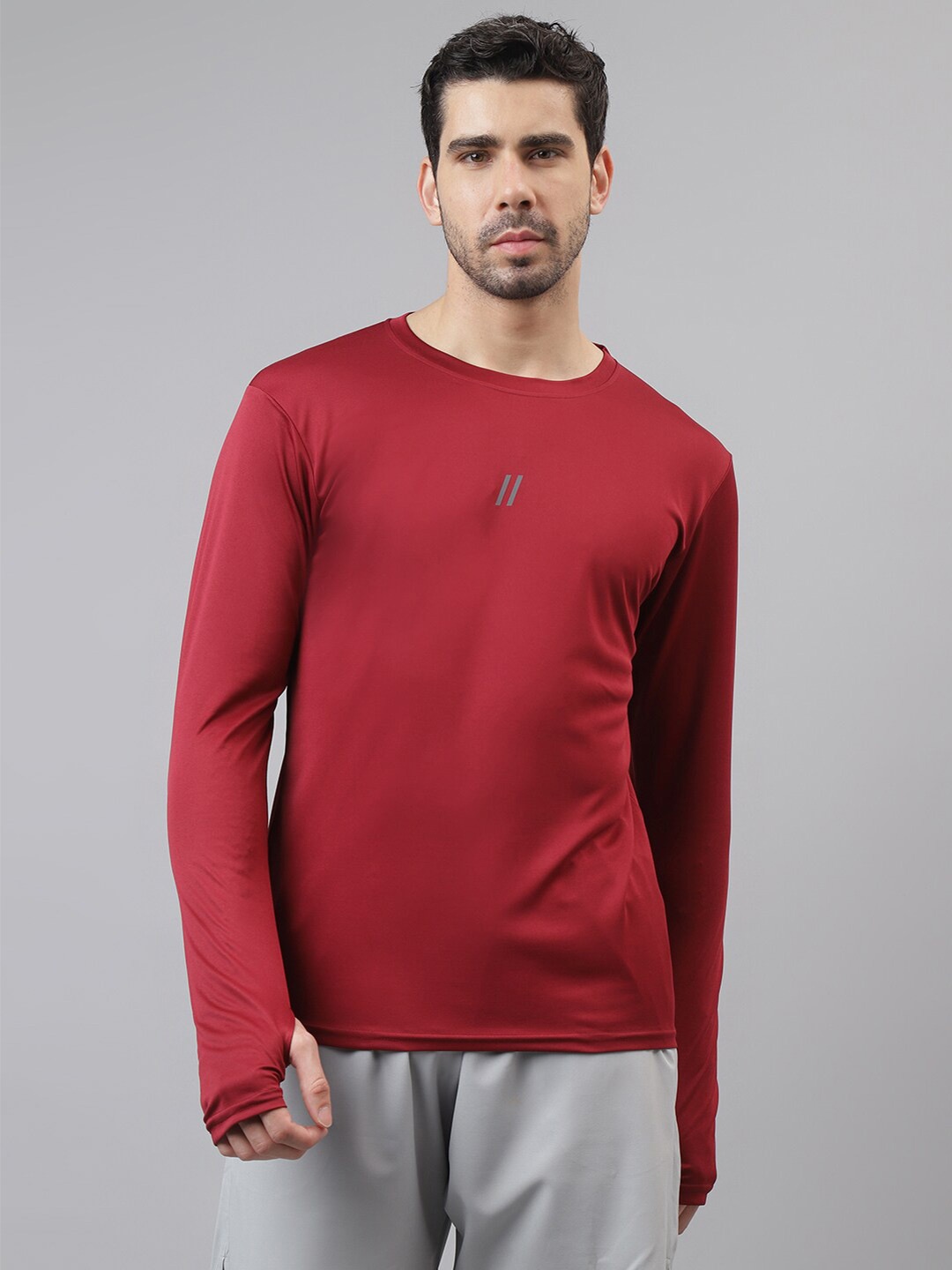 

ATICX Men Slim Fit T-shirt, Maroon