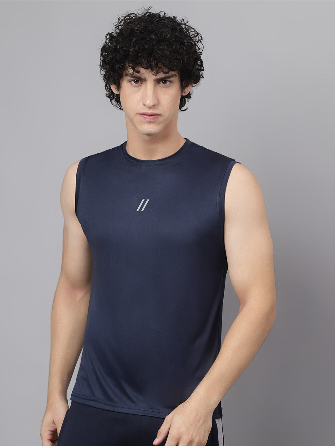 

ATICX Men Slim Fit T-shirt, Navy blue