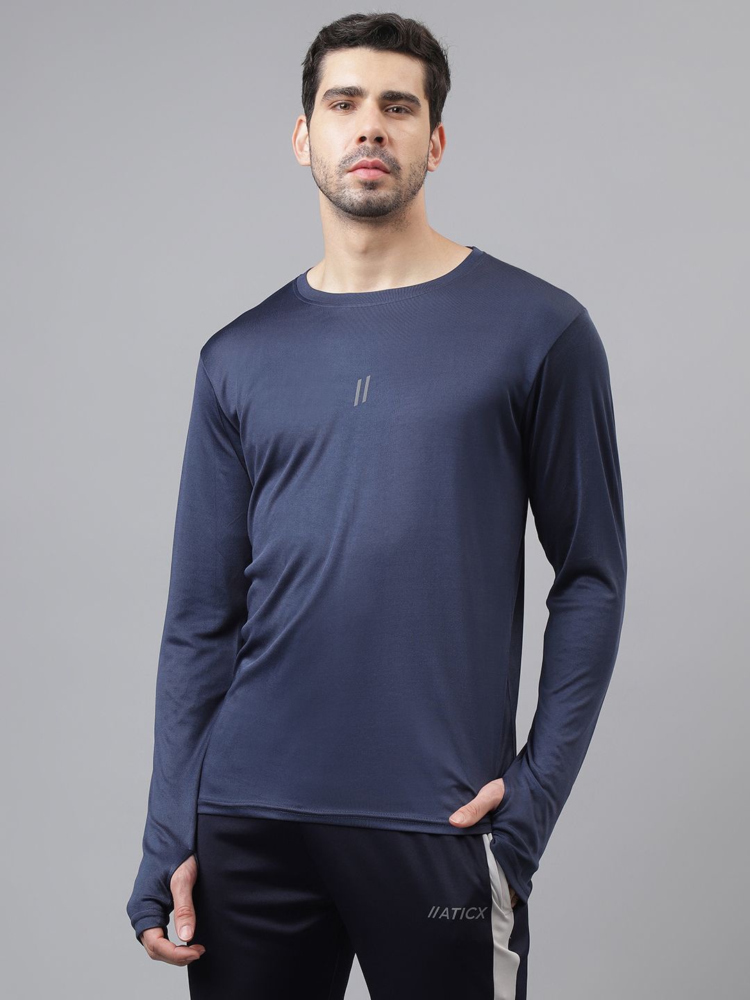 

ATICX Men Slim Fit T-shirt, Navy blue