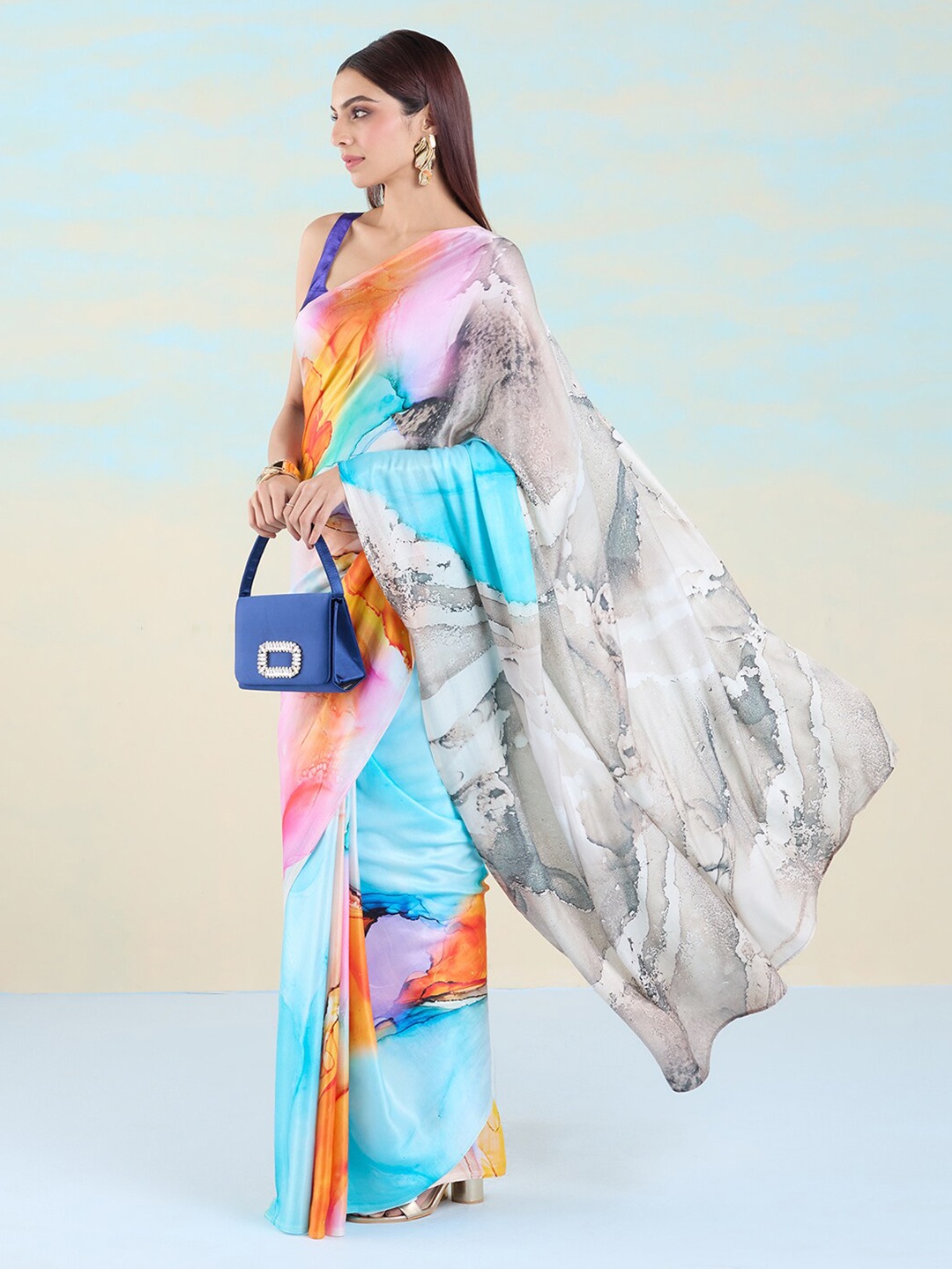 

navyasa by liva Liva Saree, Blue